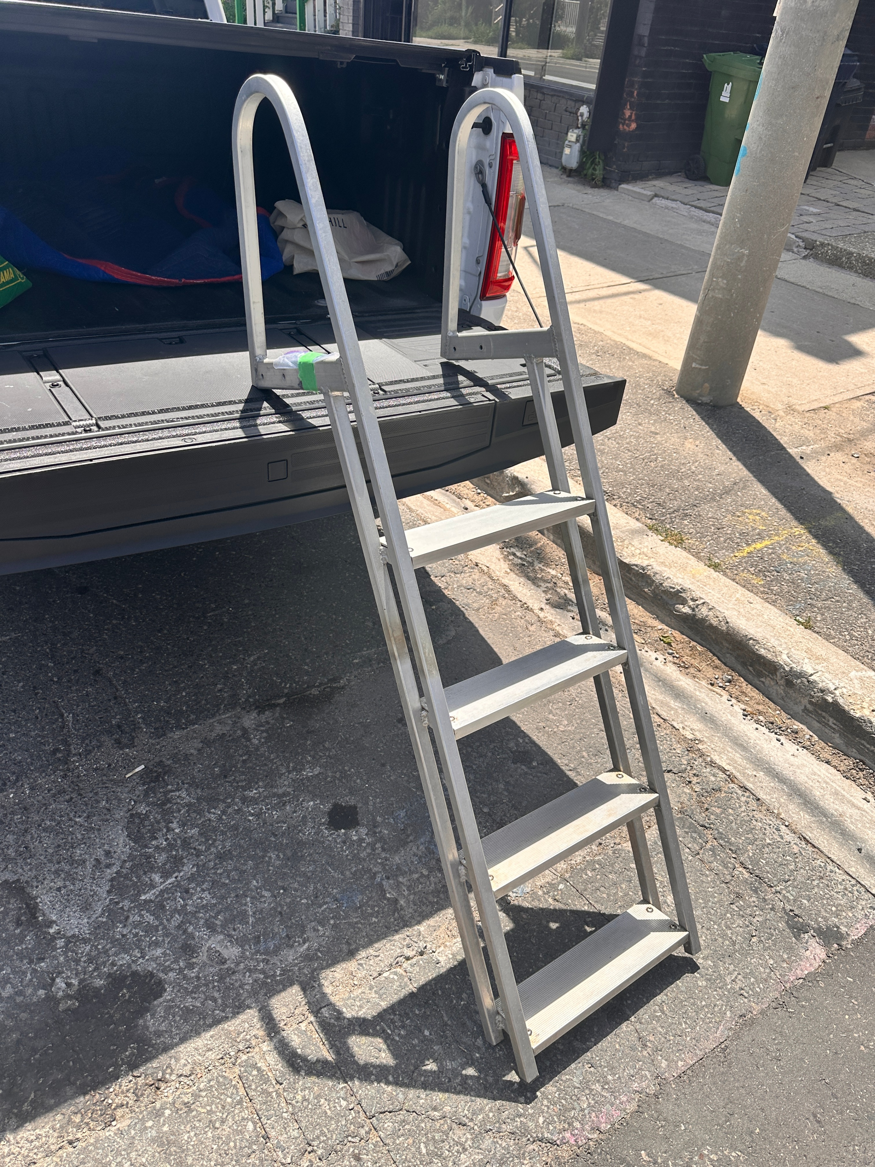 Aluminum 5-Step Dock Ladder / Pontoon Boat Ladder - Heavy Duty - photo 2