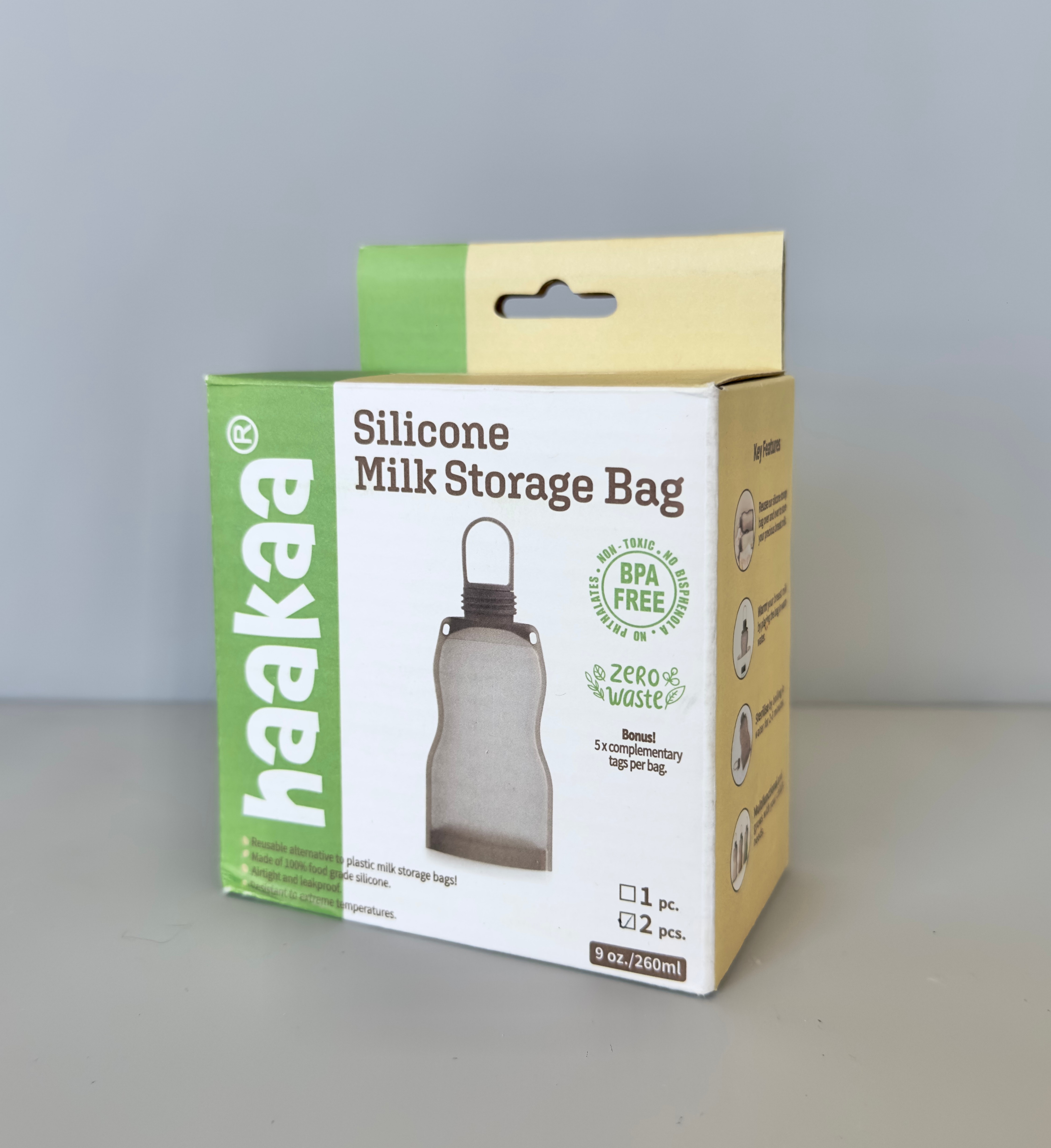 Haakaa Silicone Milk Storage Bags - 2 pack