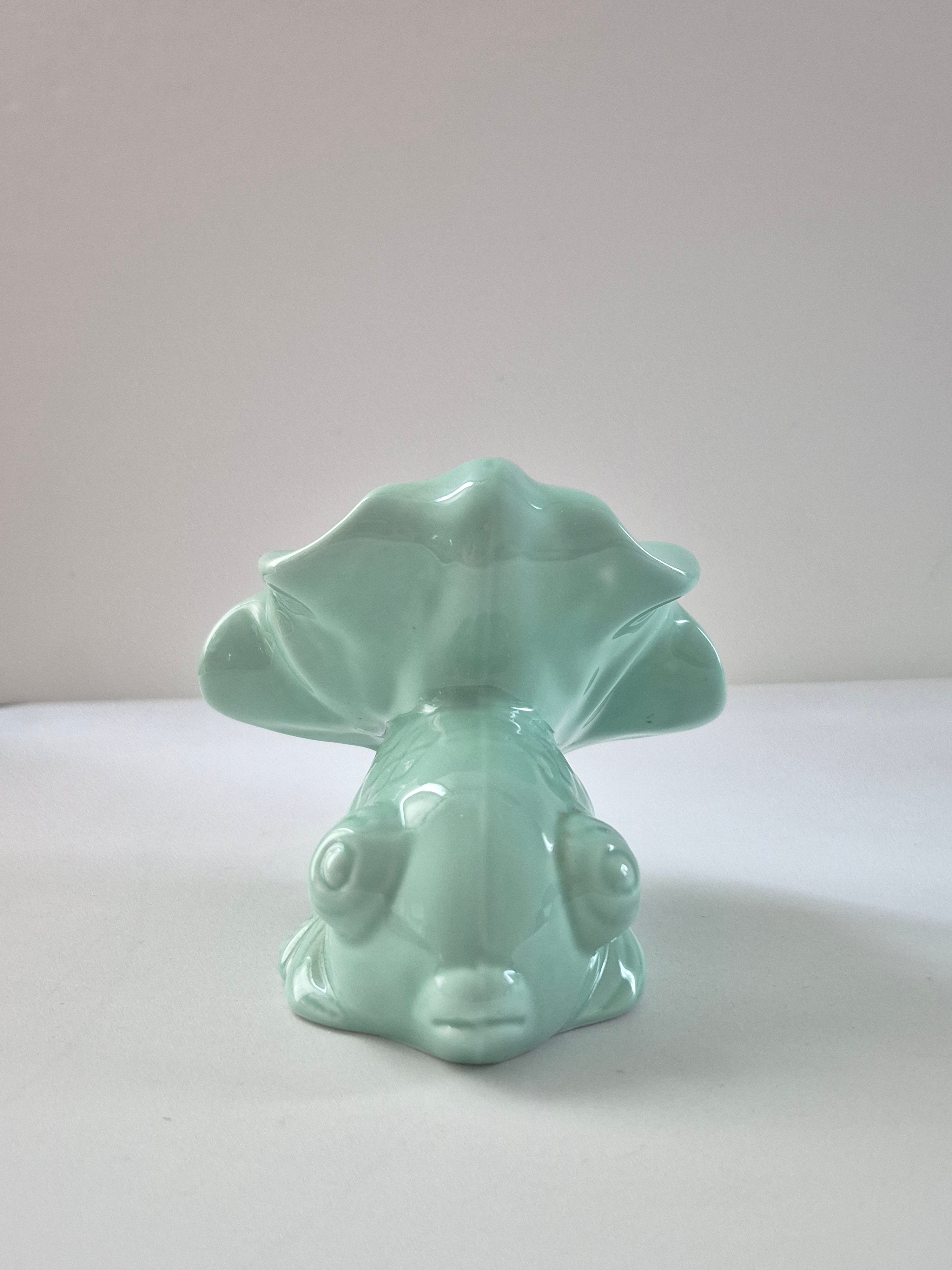 Vintage Style Ceramic Fish Vases  - Seafoam Green (Pair) - photo 2