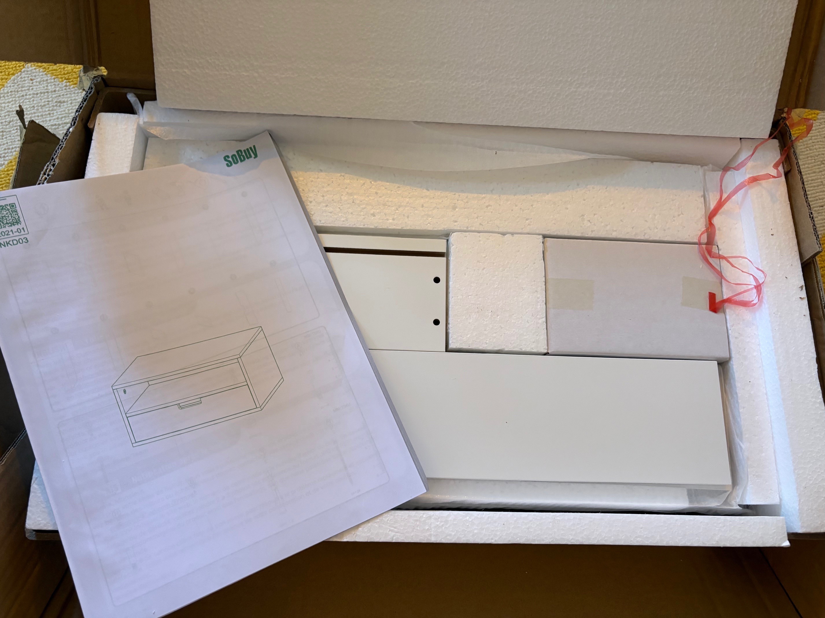 Floating Bedside Table with Drawer - New White SoBuy - photo 3