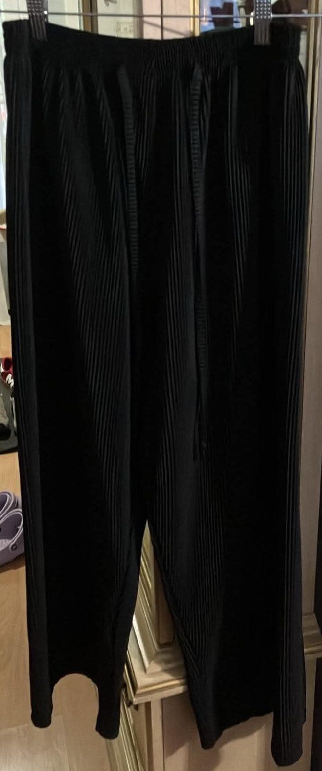 Women Black Stretch Pants - Size 1X (100% Polyester)