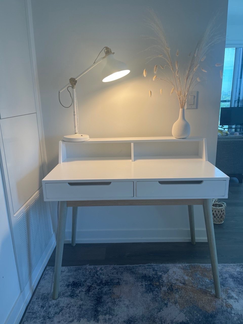 Structube Modern Desk + IKEA Lamp