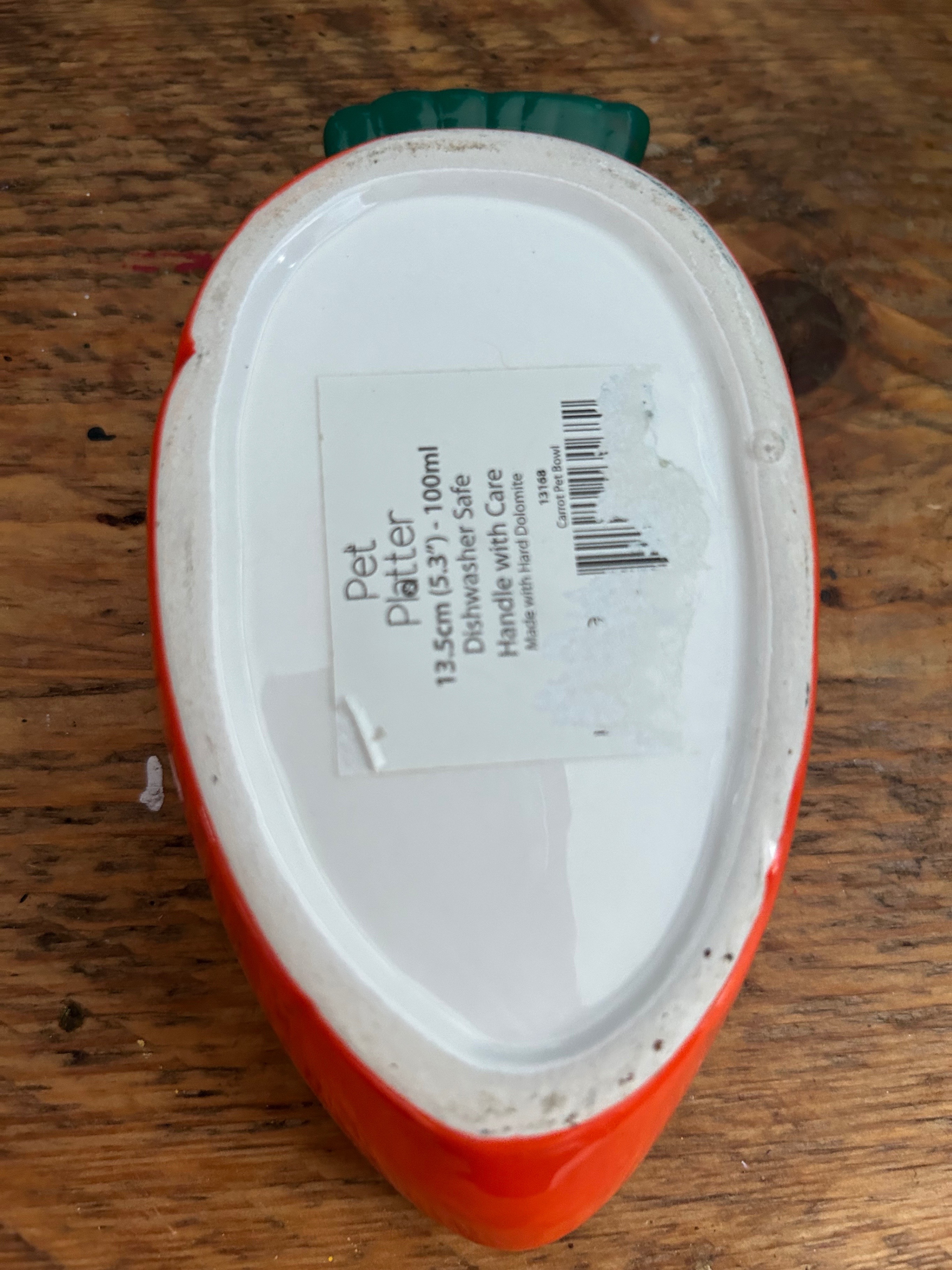 Carrot Shaped Ceramic Pet Bowl - photo 2