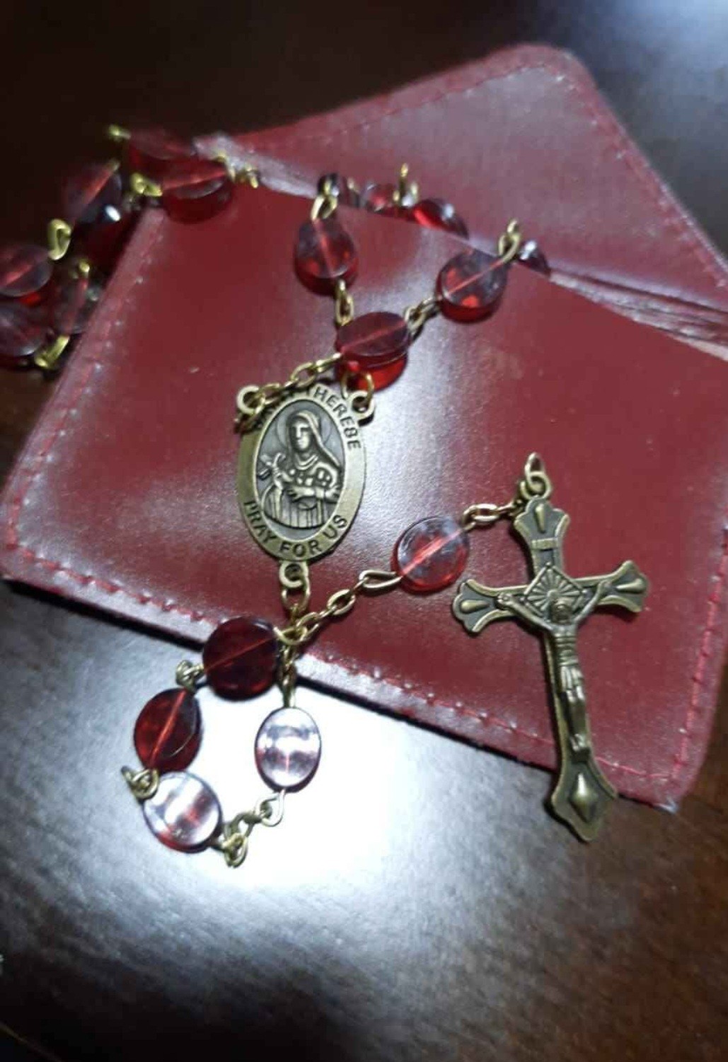 2 Vintage Rosaries with pouch Ron cross Imprint - photo 2