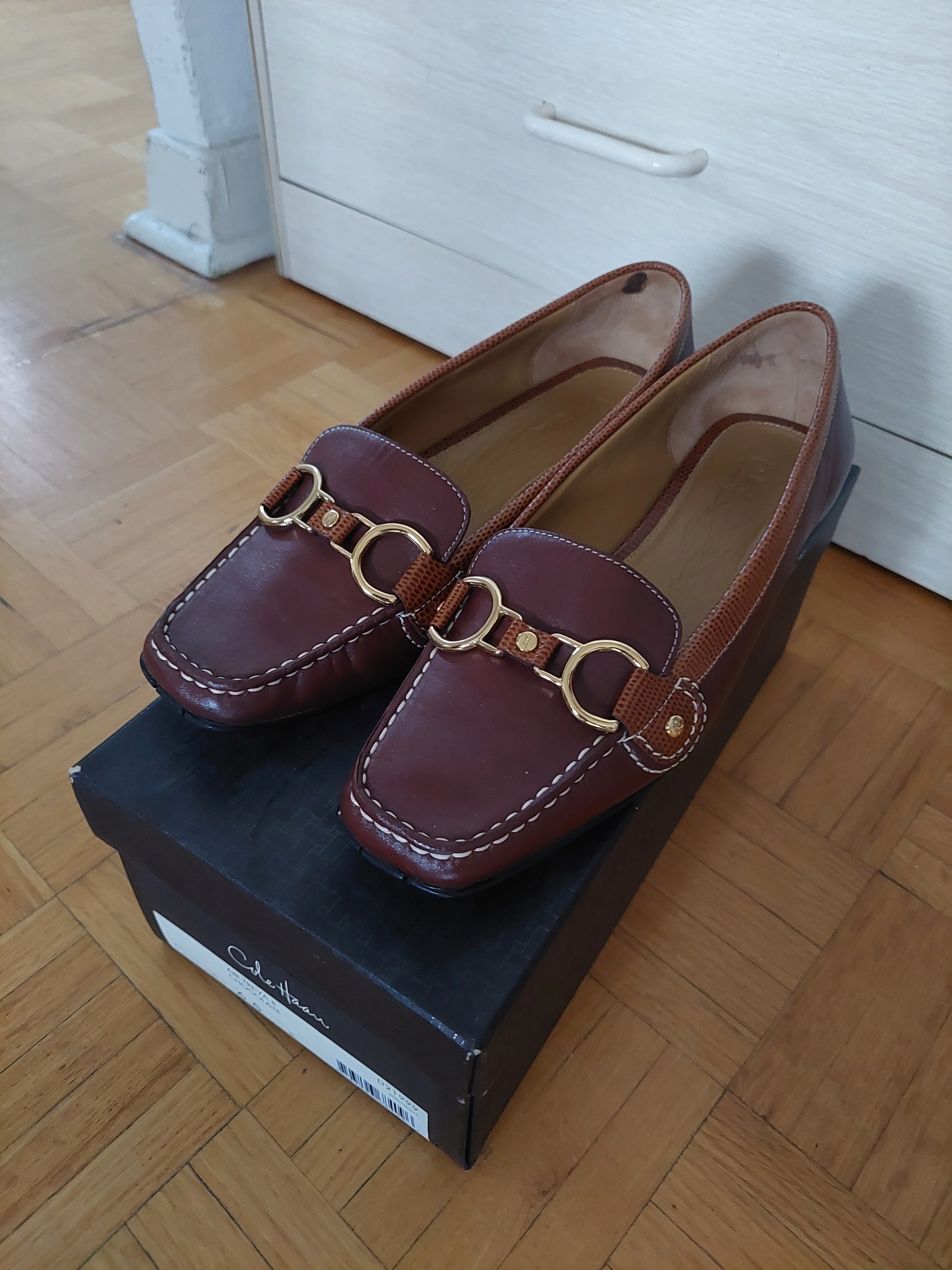 Cole Haan Genuine Leather Nike Air Treva II Loafers Brown Shoes - photo 2