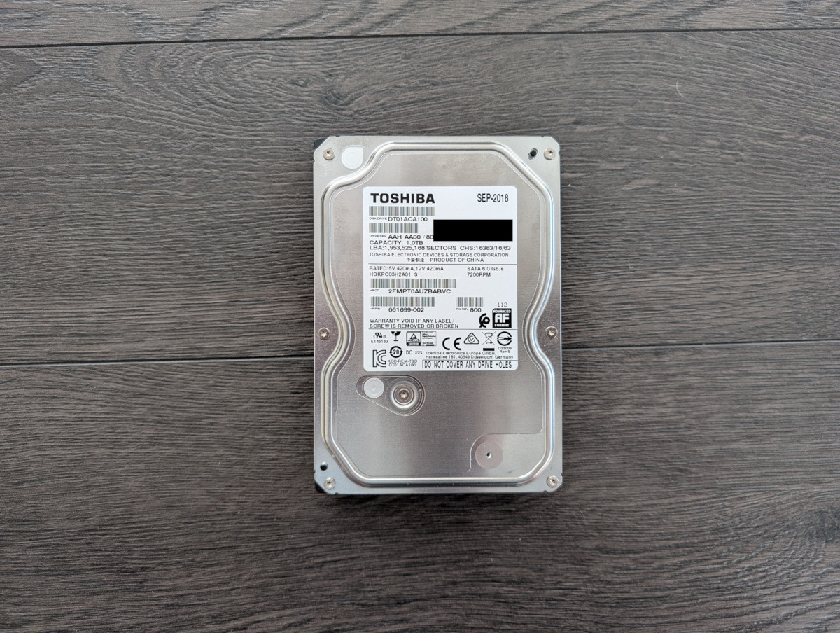 Toshiba 1TB SATA HDD hard disk