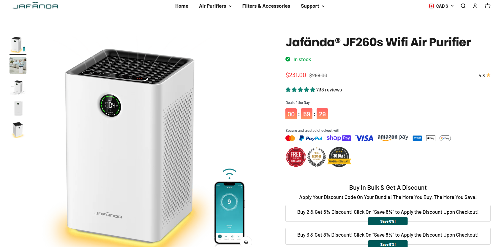 Brand New JAFANDA Air Purifier