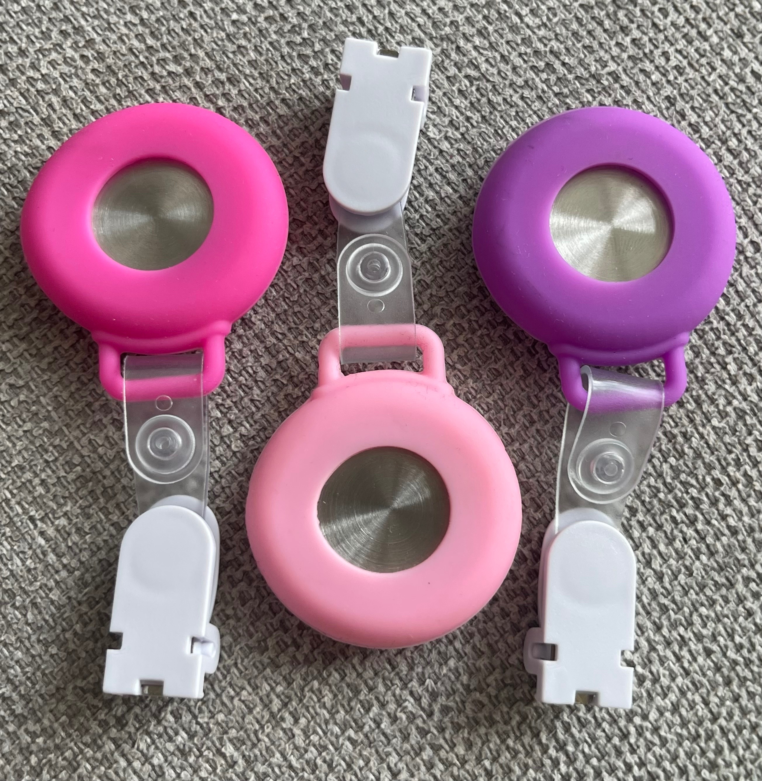 3 Nurse Silicone Clip-On Watches-Pinks & Purple (Need Batteries) - photo 2