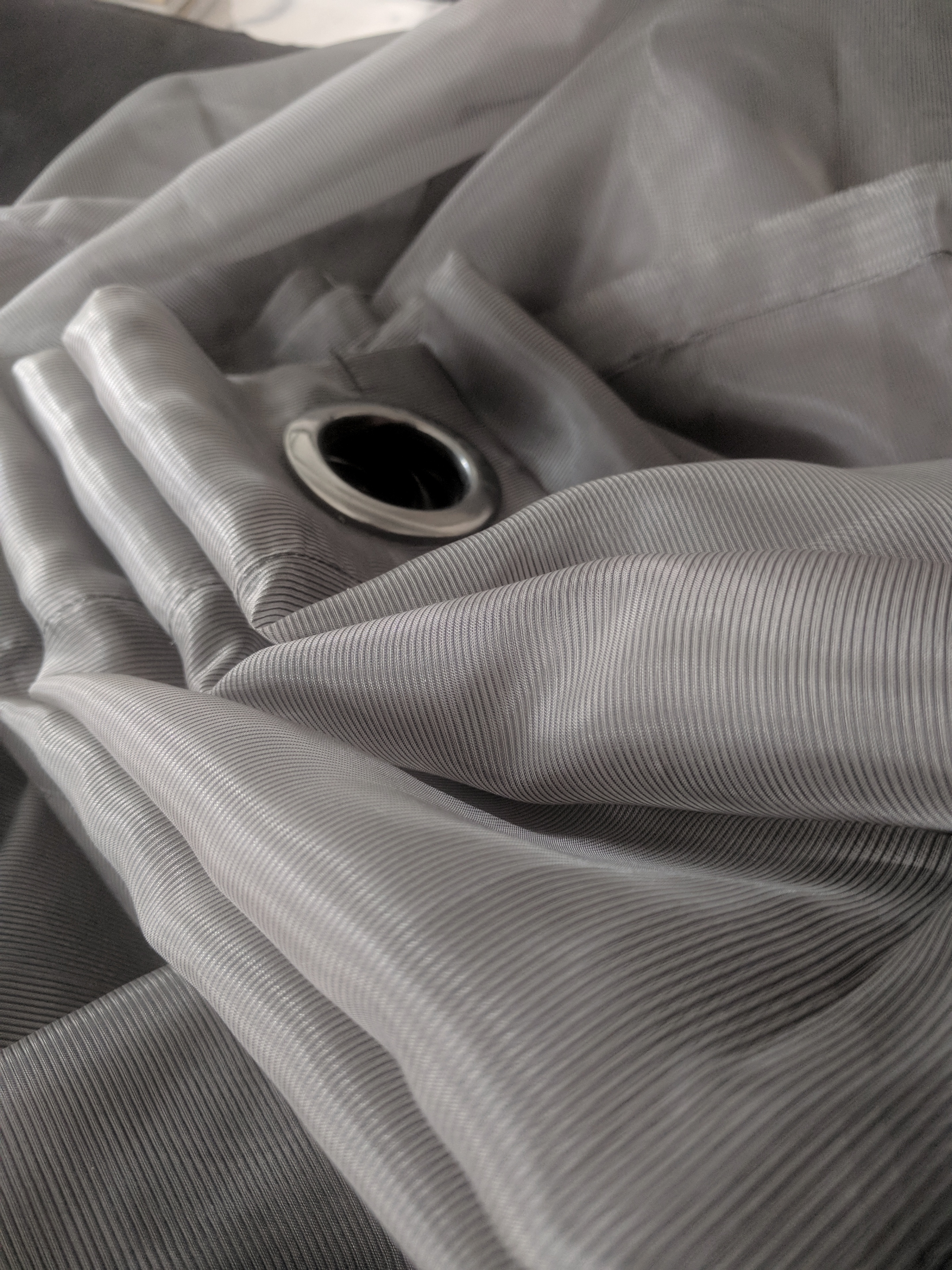Gray Striped Sheer Curtain Set 92" - photo 2