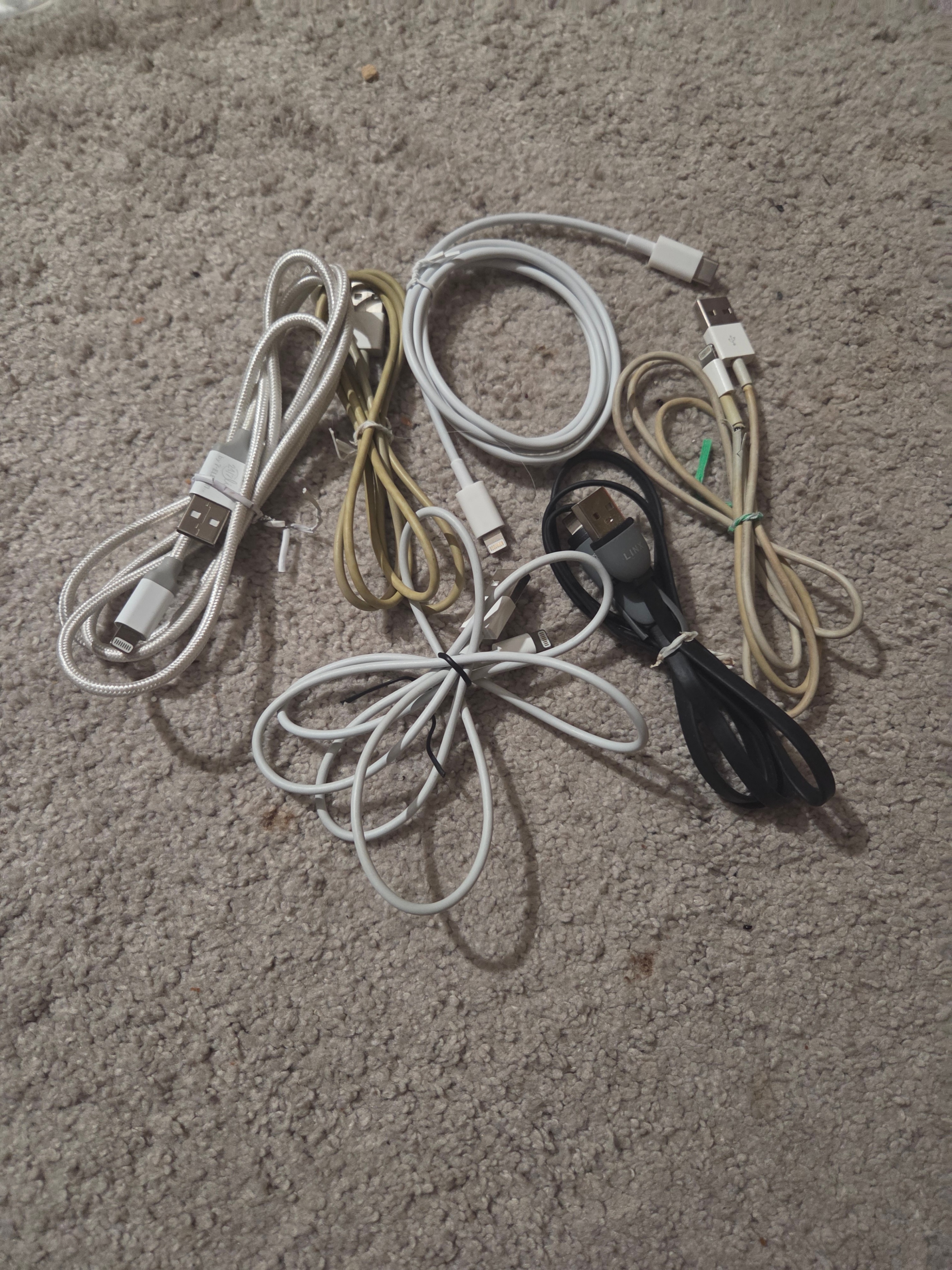 USB-A to Apple iPhone Lightning Cables