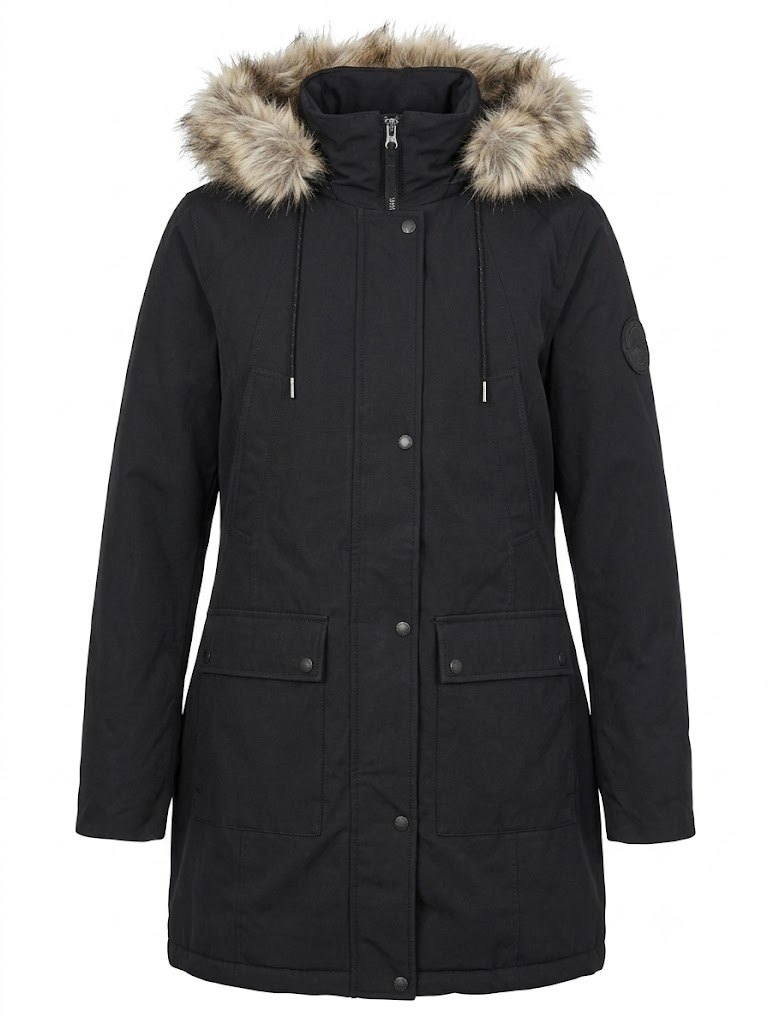 Calvin Klein Performance Down Faux Fur Hooded Parka Jacket Black
