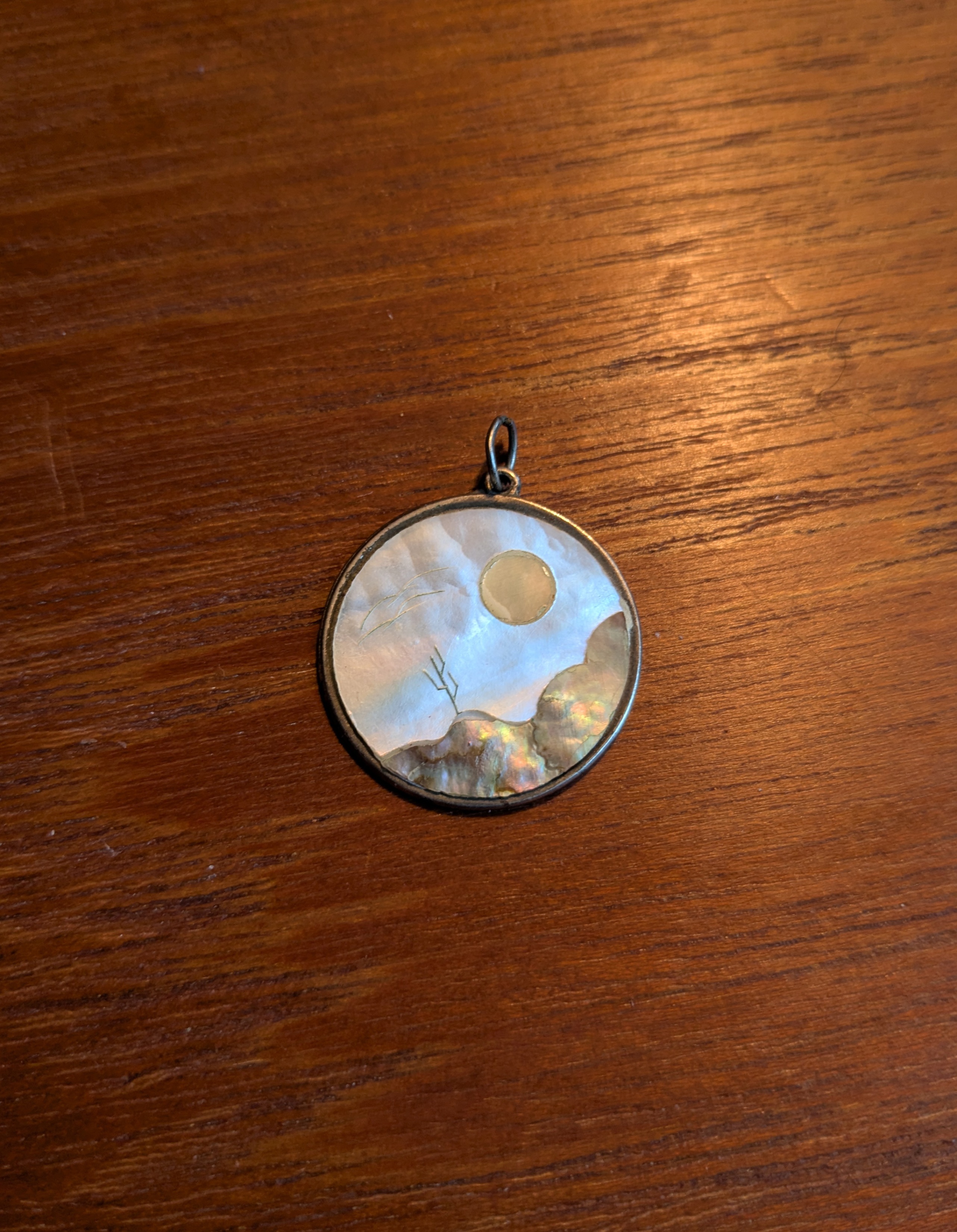 Vintage Mother-of-Pearl Pendant - Desert Cactus - photo 3