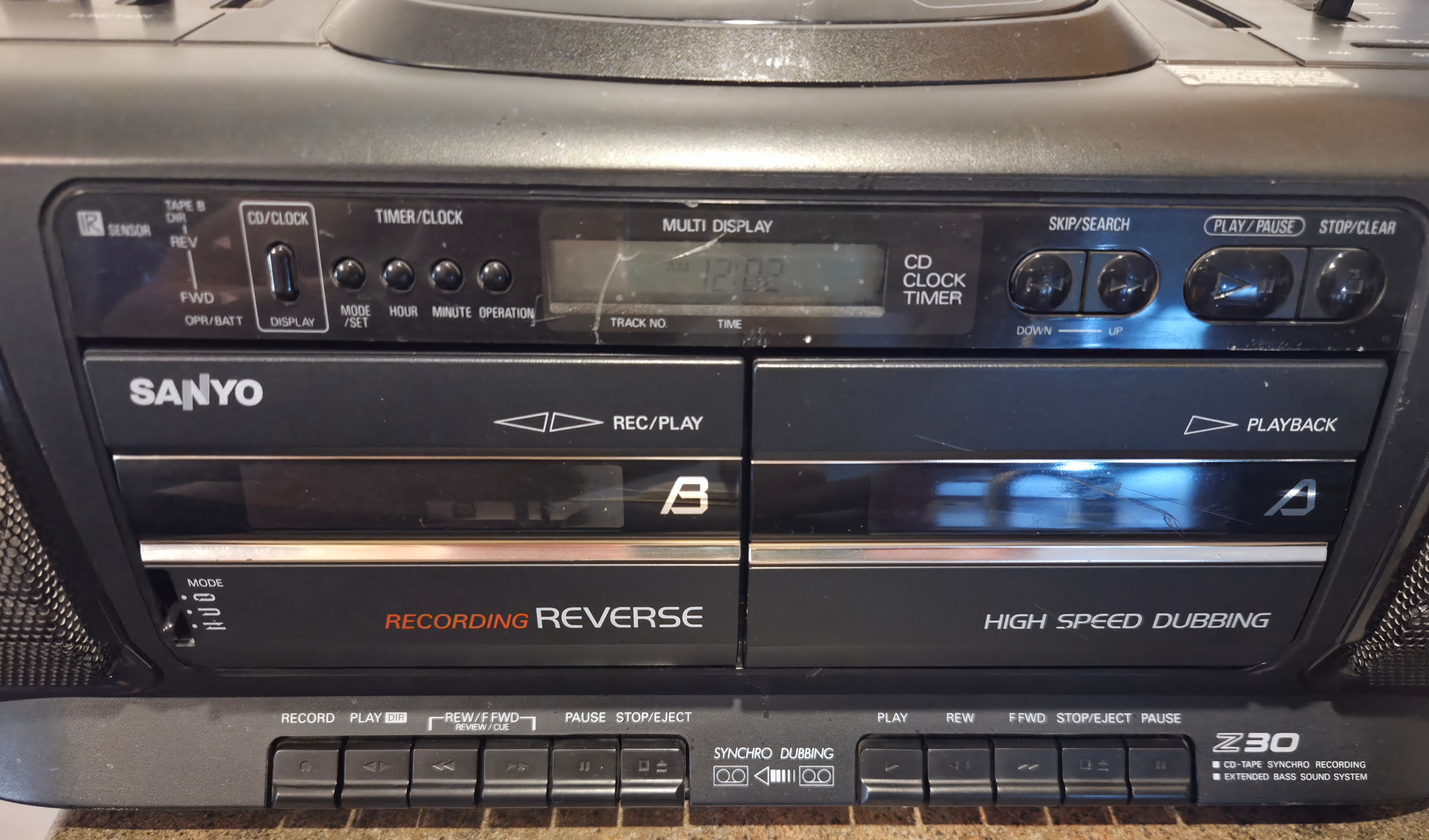 1991 Sanyo Boombox Works Cassette CD Player Radio MCD-Z30 Stereo - photo 3
