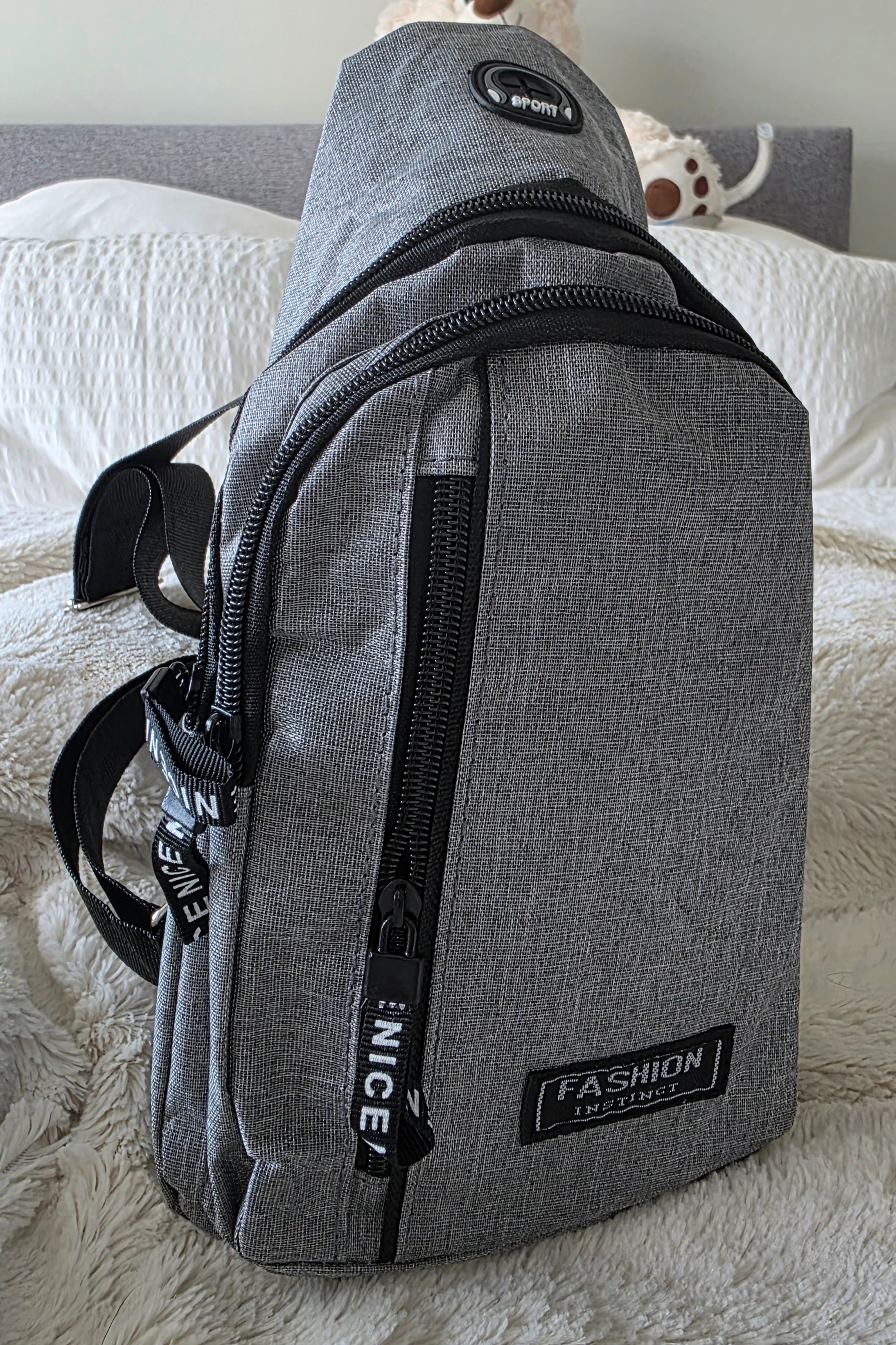 "FASHION INSTINCT" GREY Unisex-Crossbody Bag/Sling Bag-NEW - photo 3