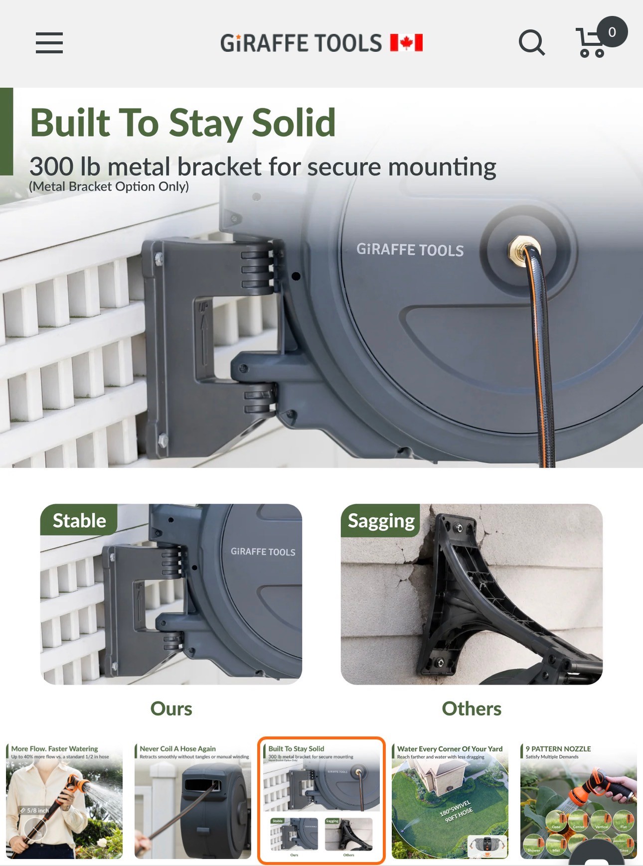 Retractable Garden Hose Reel-5/8in-90ft  Locking System UV proof - photo 4