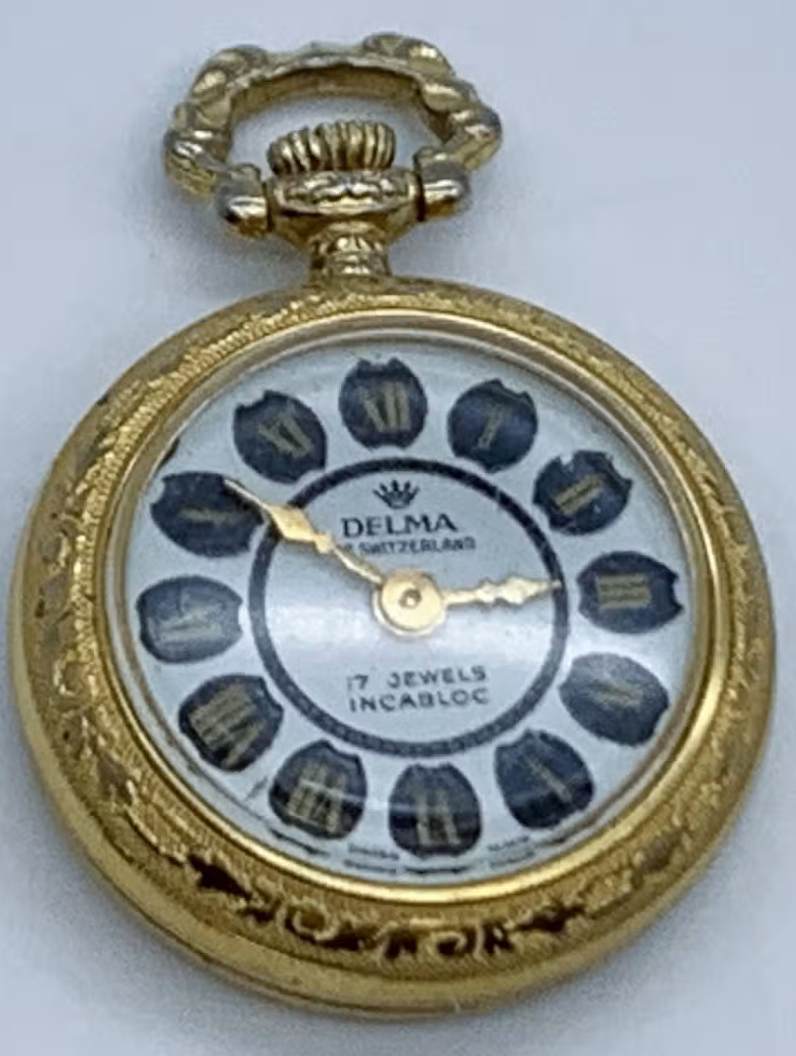 Vintage Delma Switzerland Manual-Wind Pocket Watch
