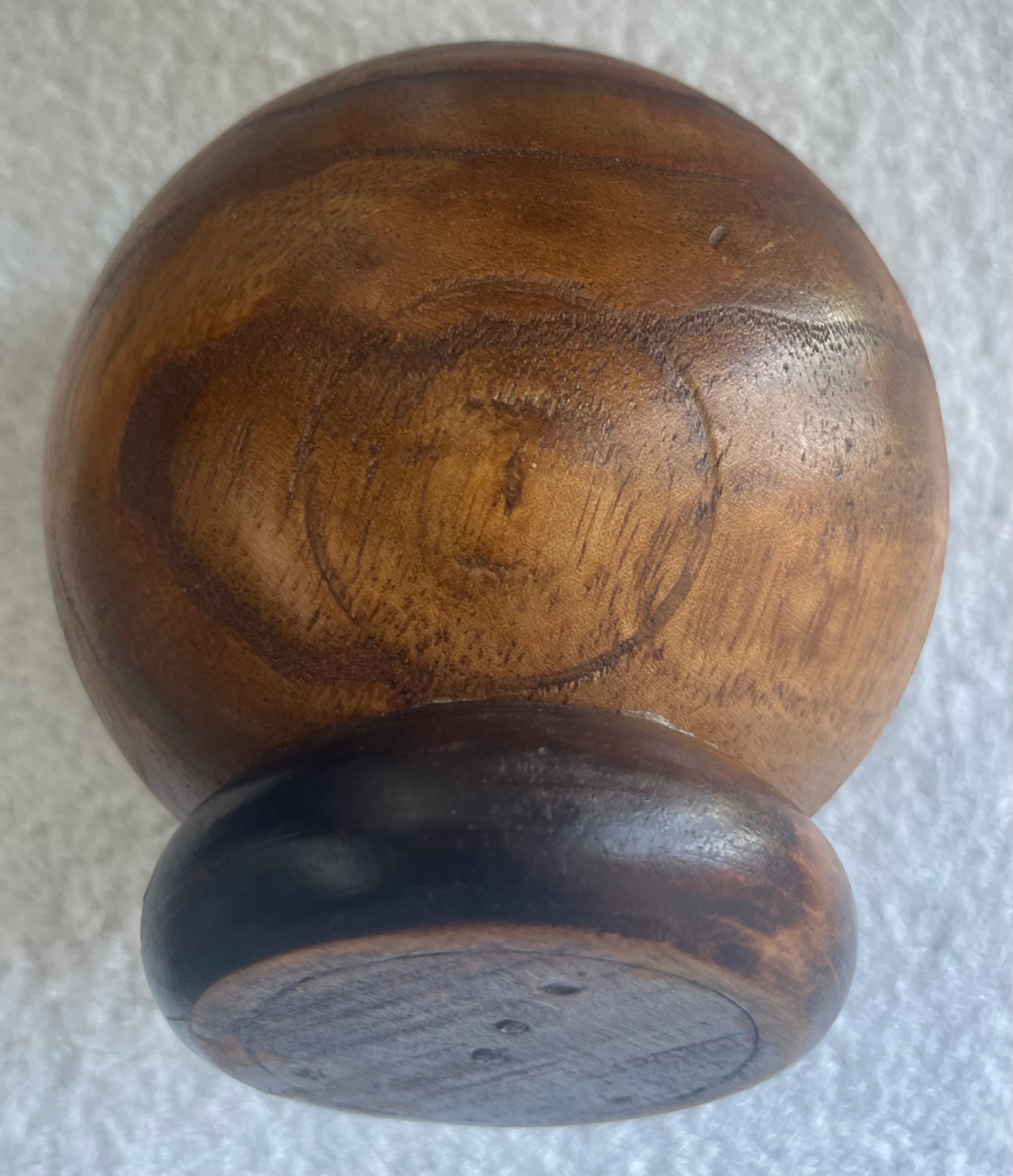 Vintage Mid-Century Modern Wooden Spherical Tilt Bowl - photo 4