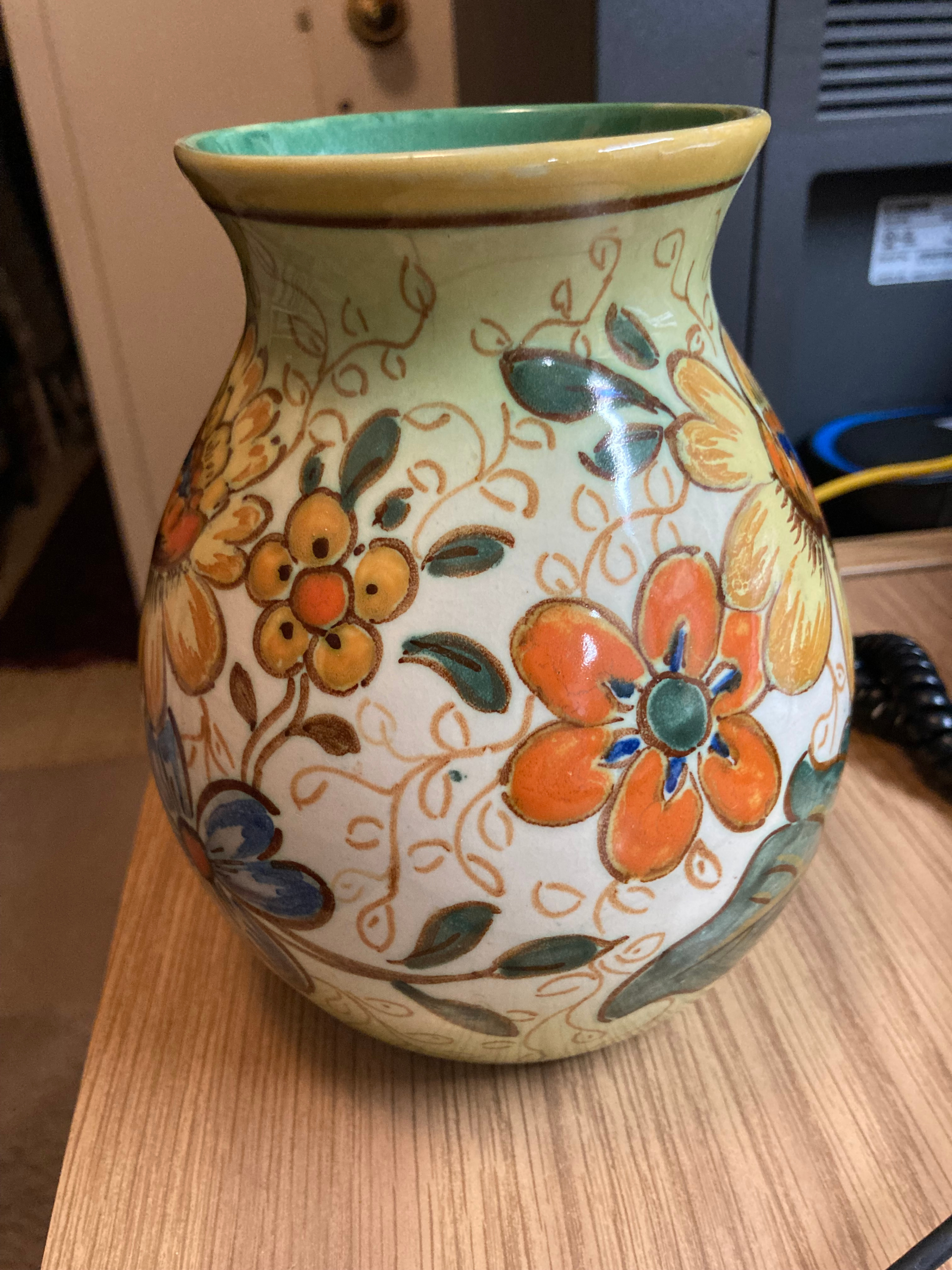 Vintage collectible Dutch Gouda vase