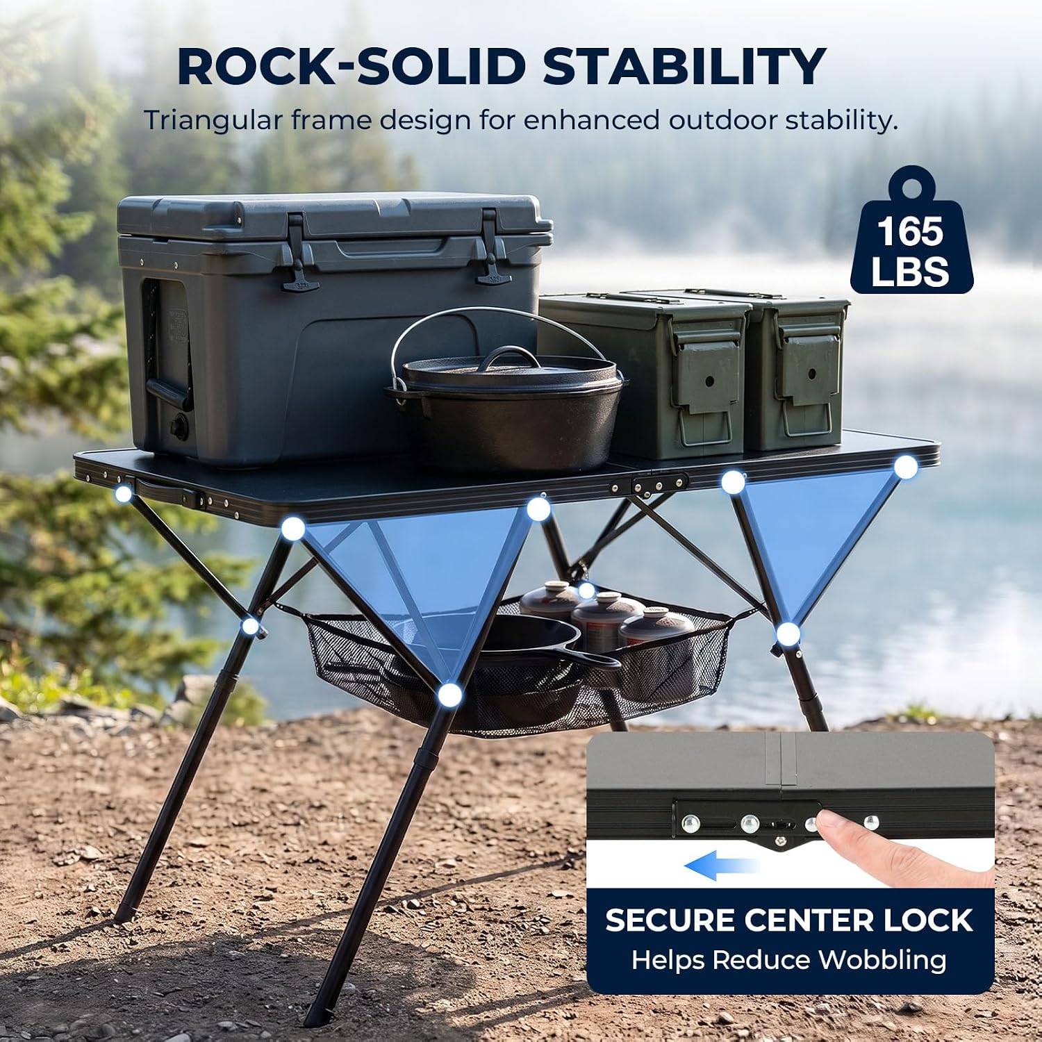 Camping Table - 47.2'' x 23.6'' with Carry Handle, Folding - photo 4