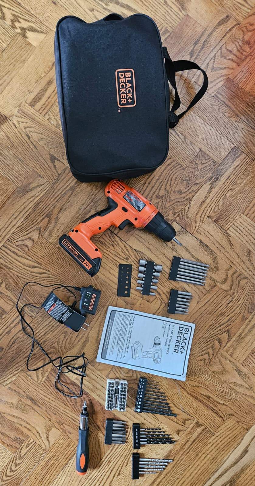 BLACK+DECKER 20V MAX* Cordless Drill Kit, 100 pc.