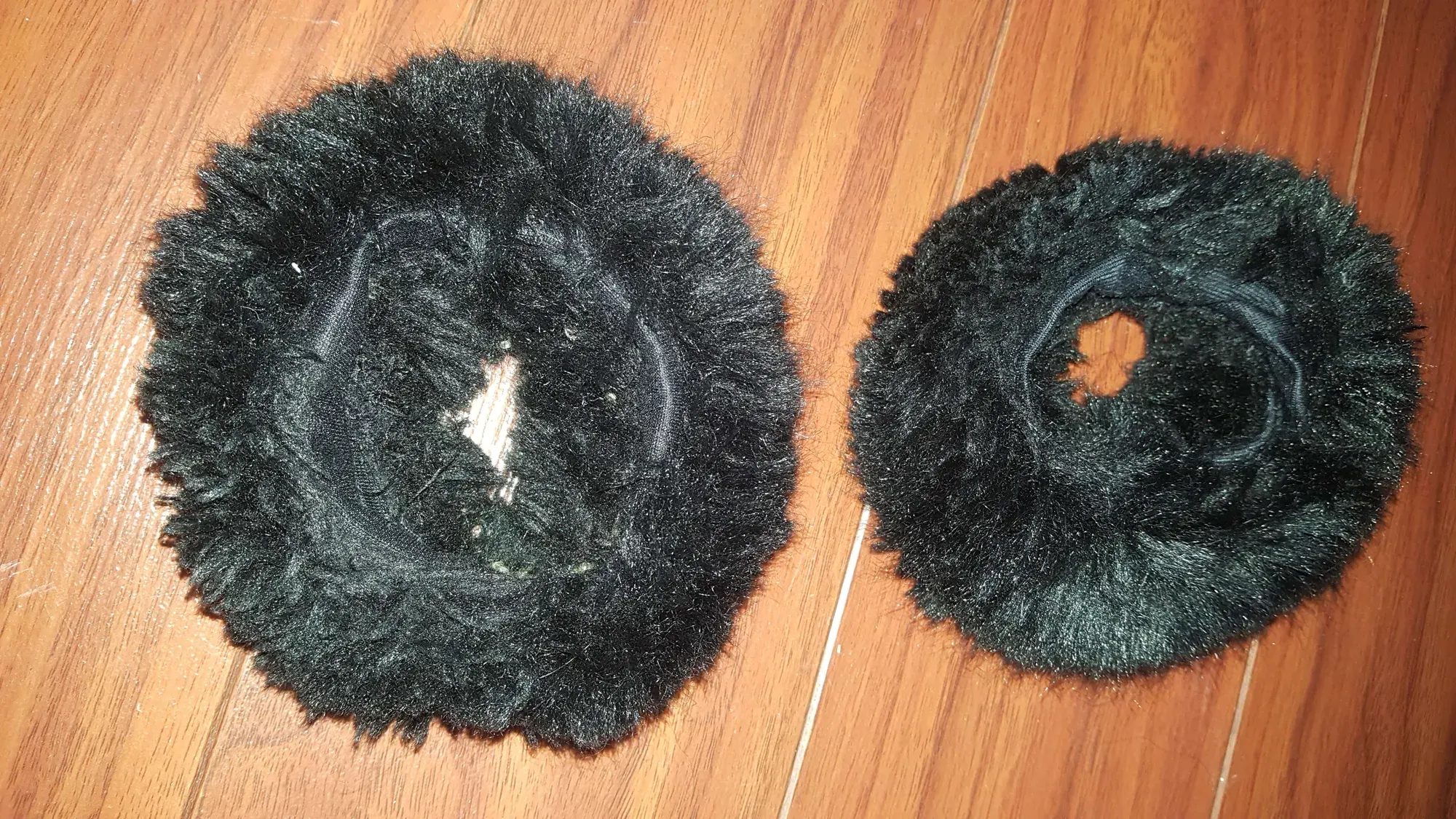 furry wrist cuffs made of fuzzy black vegan faux fur - photo 2