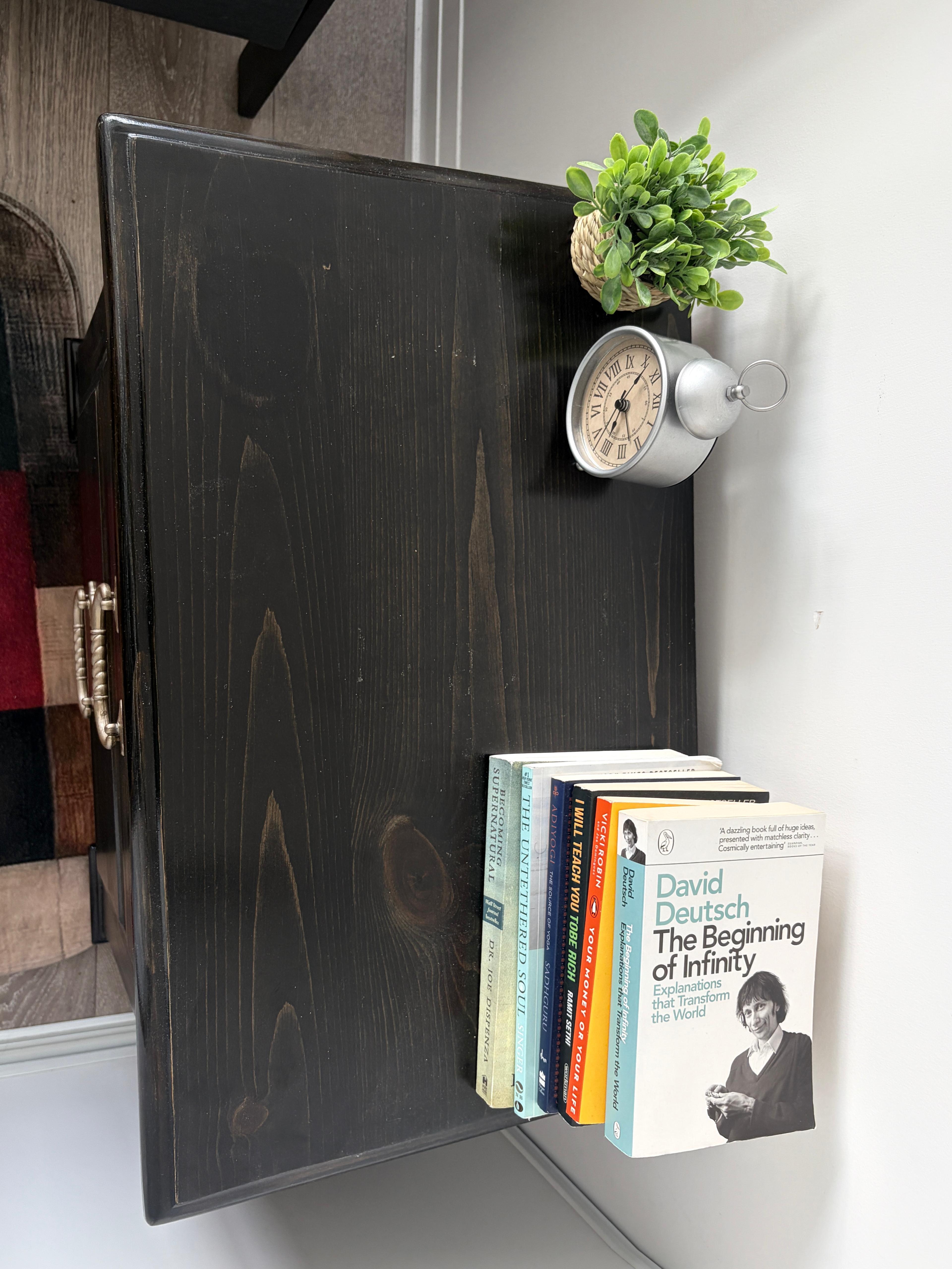 Dark Wood Nightstand with 2 Drawers - photo 3