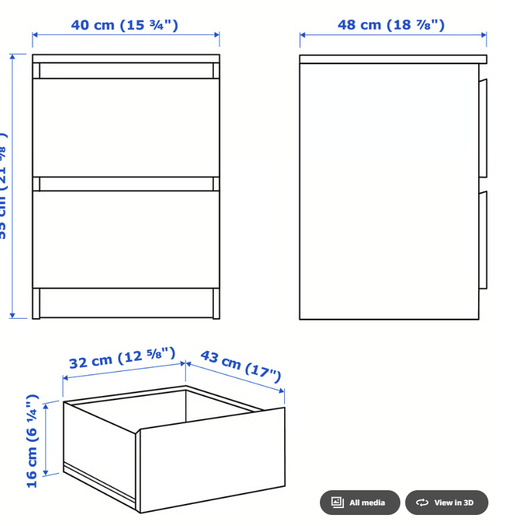 IKEA MALM Nightstands, Set of 2 (Custom Gold Pulls) - photo 4