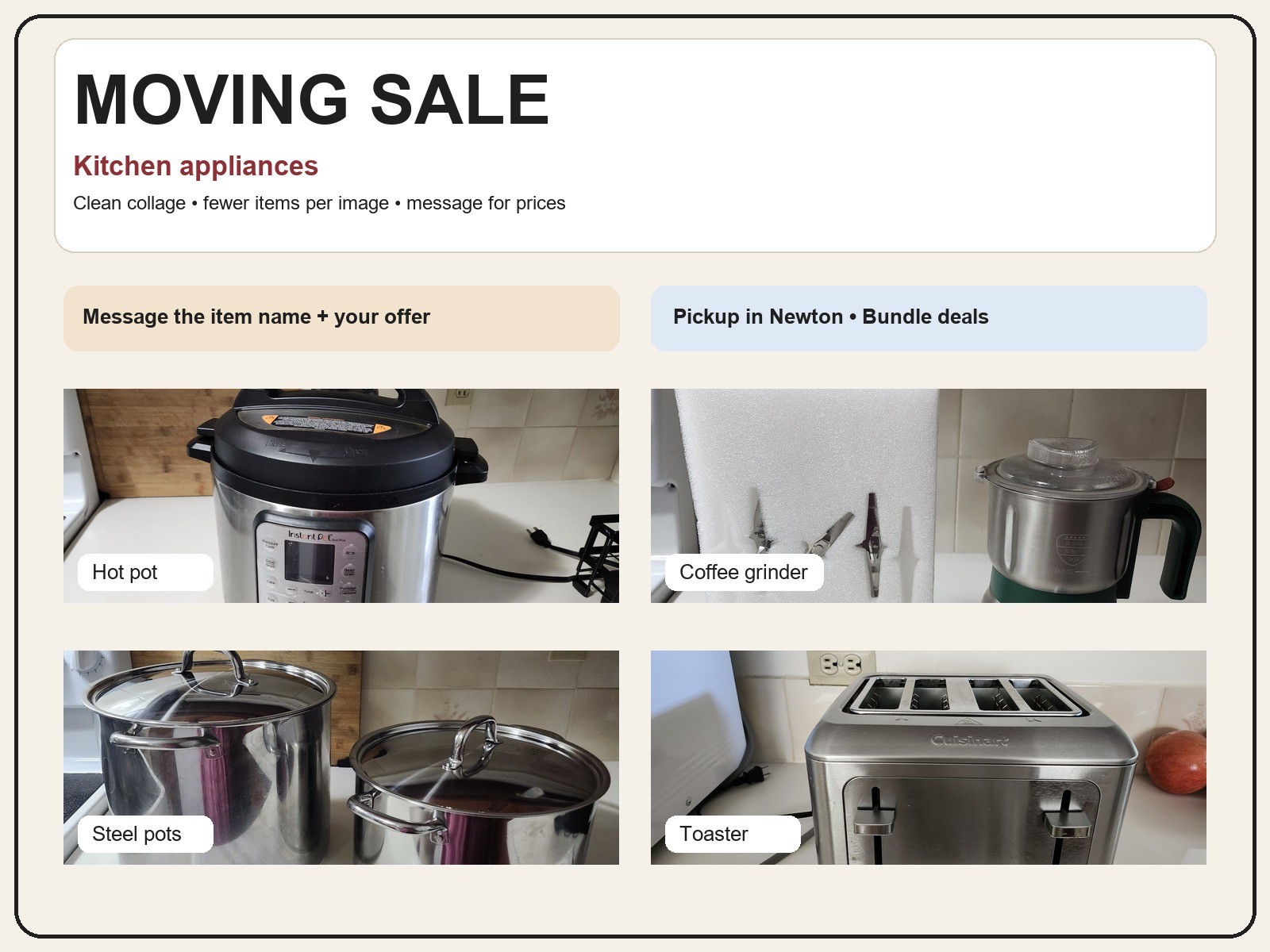 More Moving Out Sale - Kitchen, Home & Small Items - photo 2