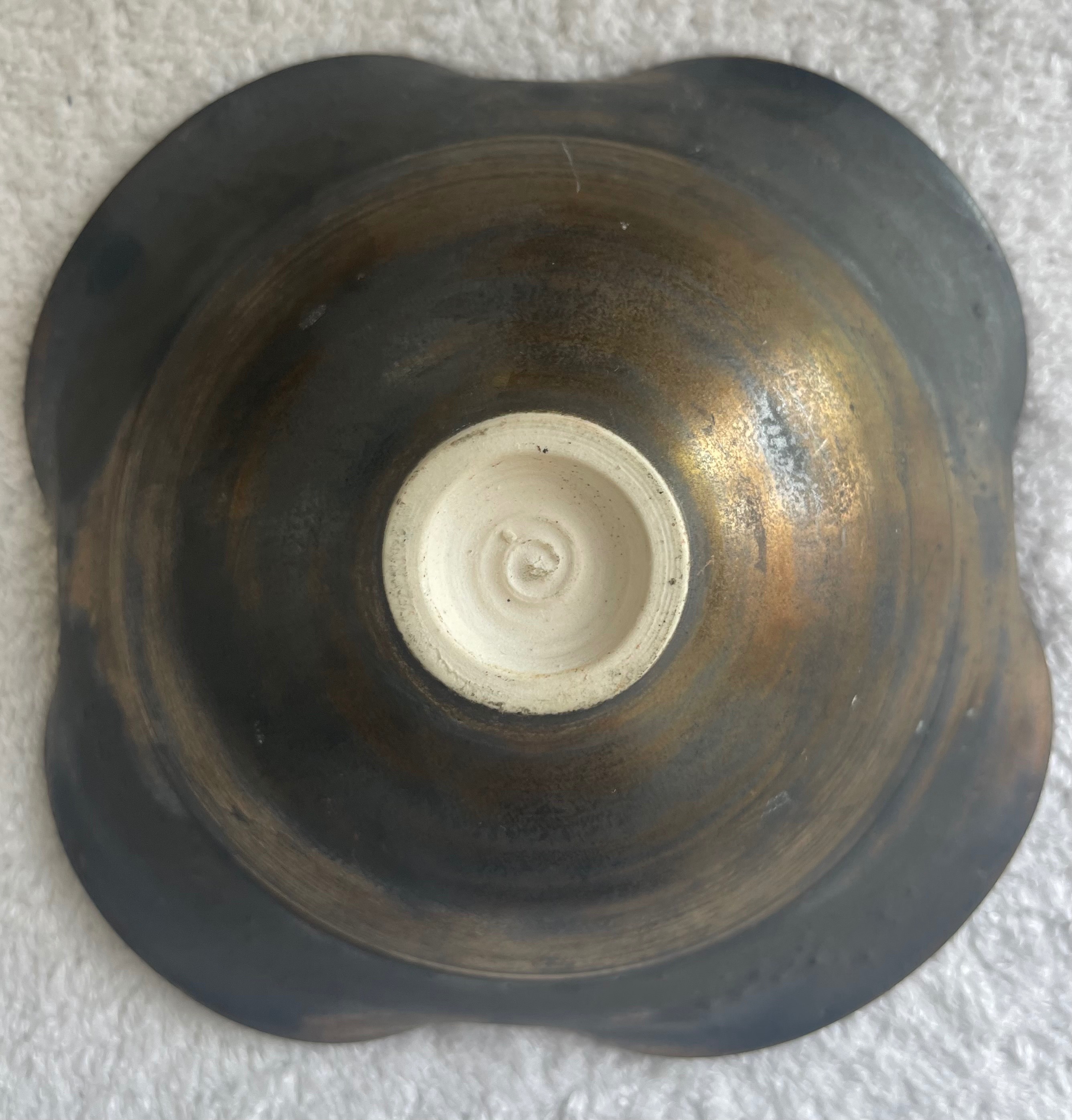 Vintage Studio Art Pottery Metallic Trinket Dish - photo 4