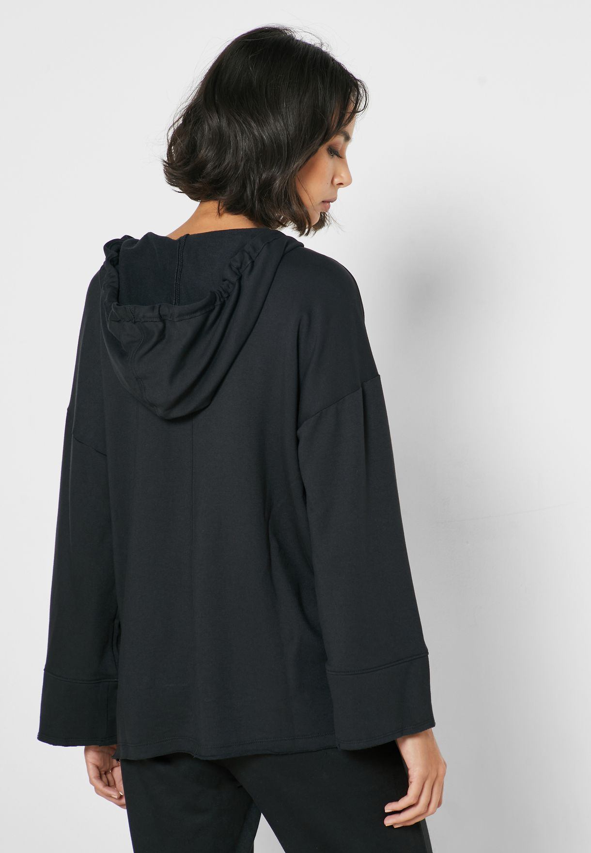 BNWT Retail $90 Nike Yoga Dri-FIT Black Hoodie Sweater - photo 4