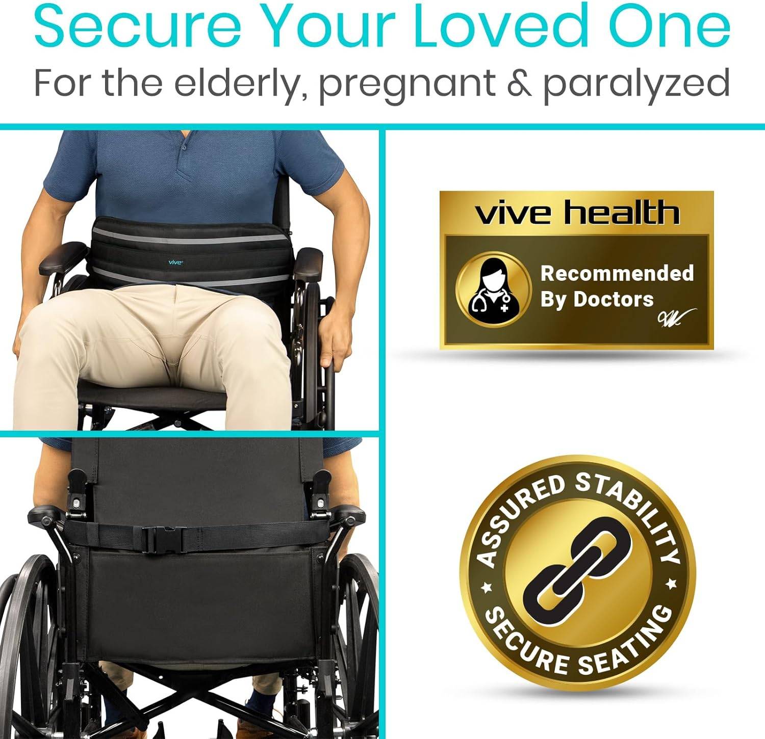 NEW✨   VIVE WHEELCHAIR SEATBELT - SAFETY BELT - photo 3