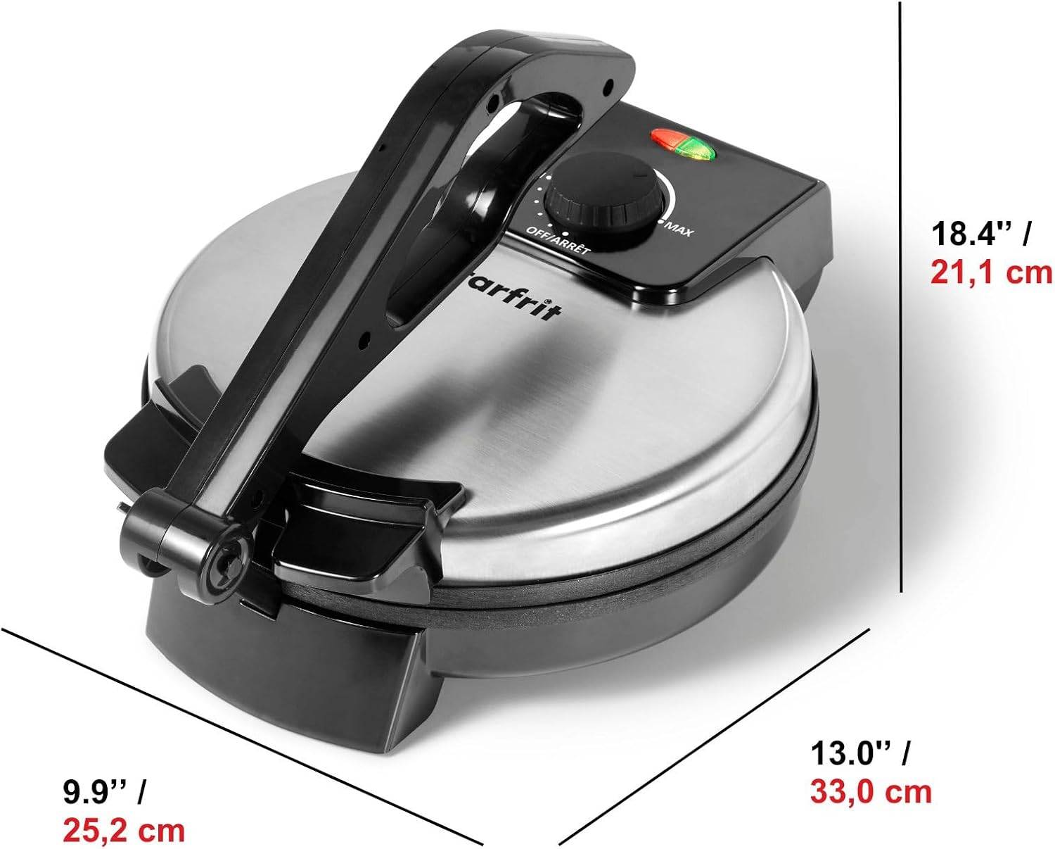 Starfrit Electric 10" Roti Maker, Press and Cook Flatbreads - photo 4