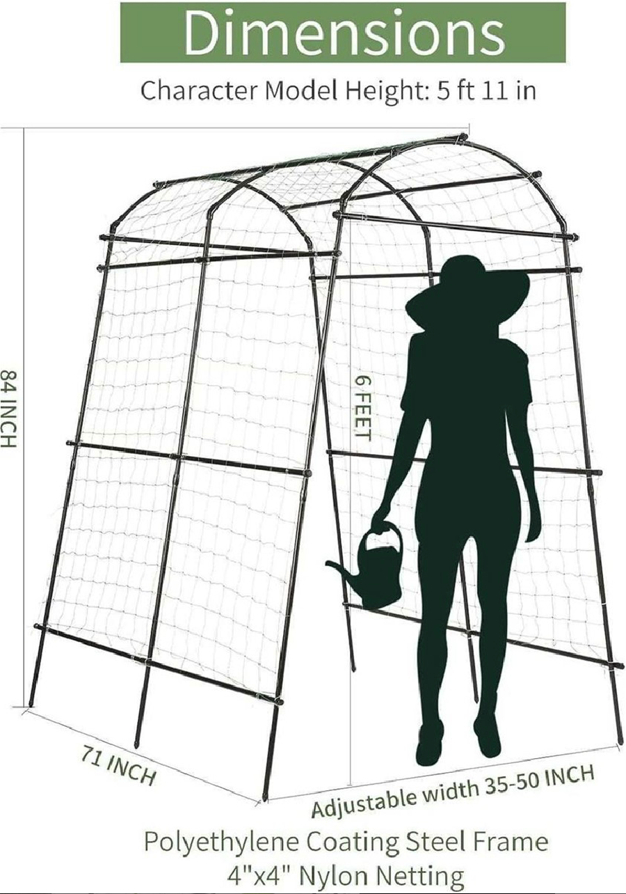 7ft x 6ft Garden Arch Tunnel Steel Frame