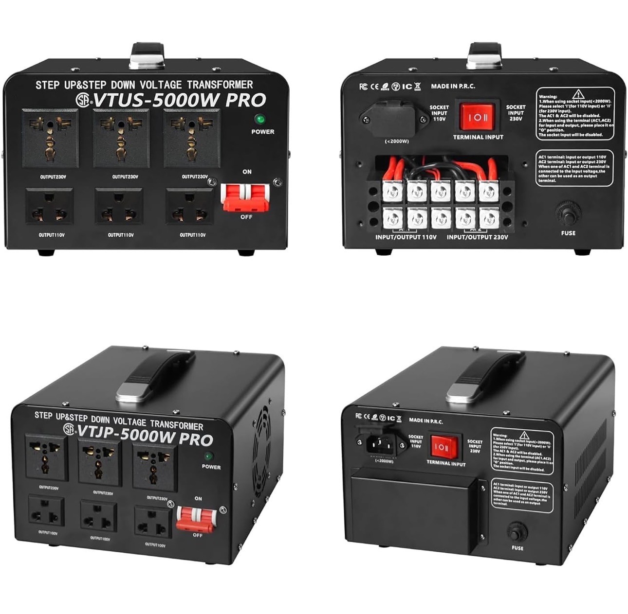 Voltage Converter Transformer Pro 5000W Heavy Duty Step Up/Down