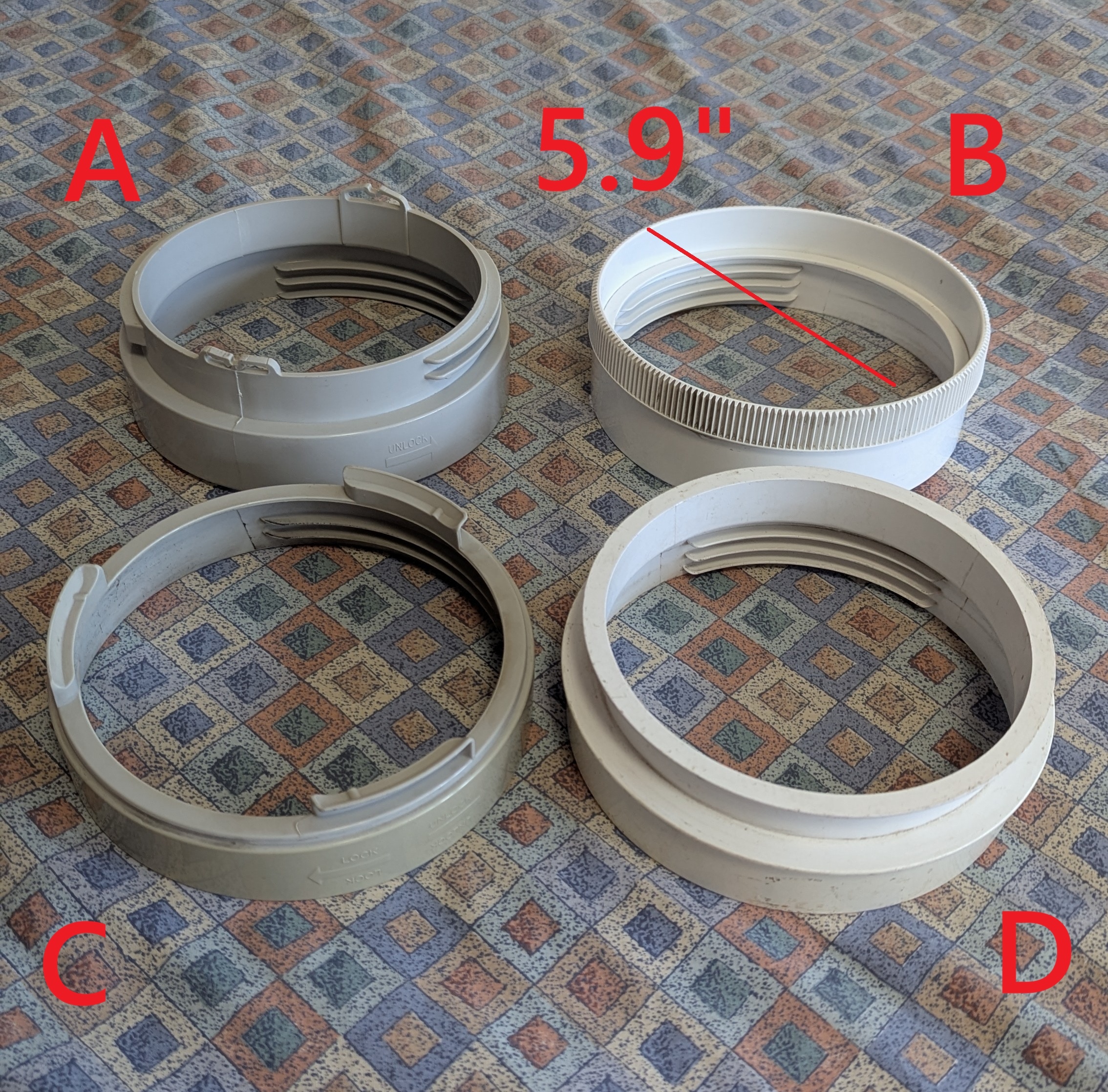 5.9"/15cm Exhaust Adapter Hose to Portable Air Conditioner AC Tu