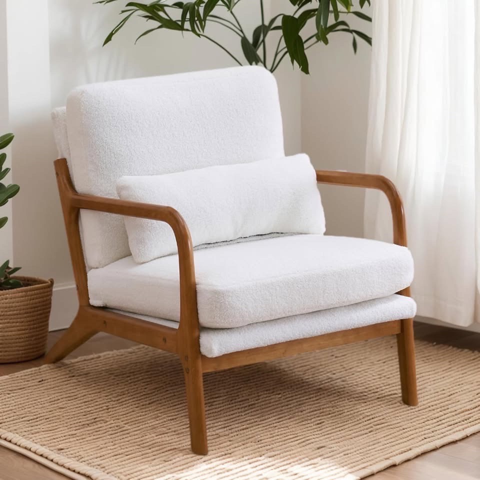 CANMOV Modern Accent Chairs with Lumbar Pillow - Set of 2 - photo 4