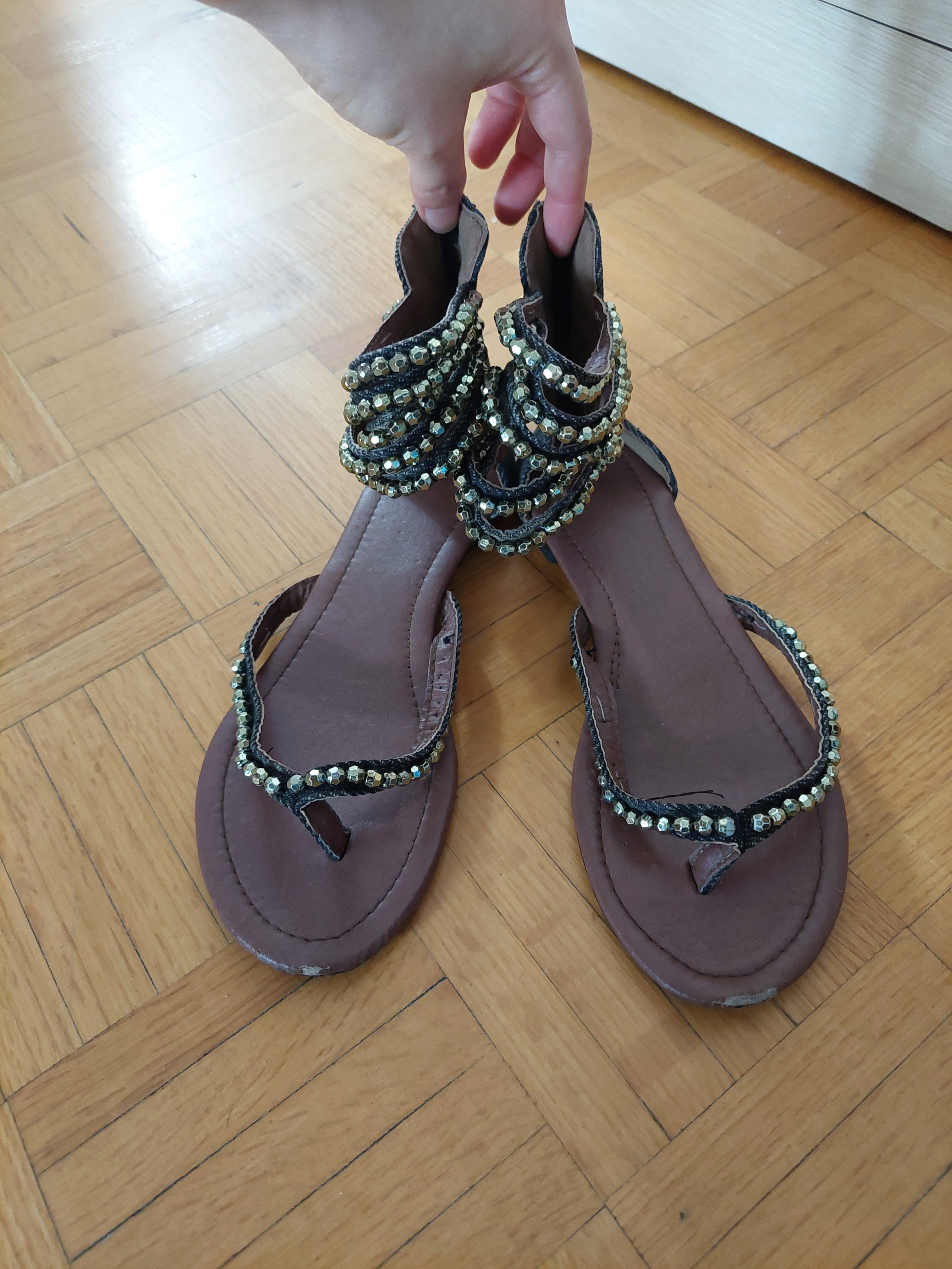 Beaded Gladiator Thong Sandals Women's Summer Vacation Shoes - photo 3