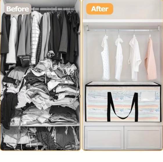 Set of 3 Clear Storage Bags with Handles Moving Bags box - photo 5