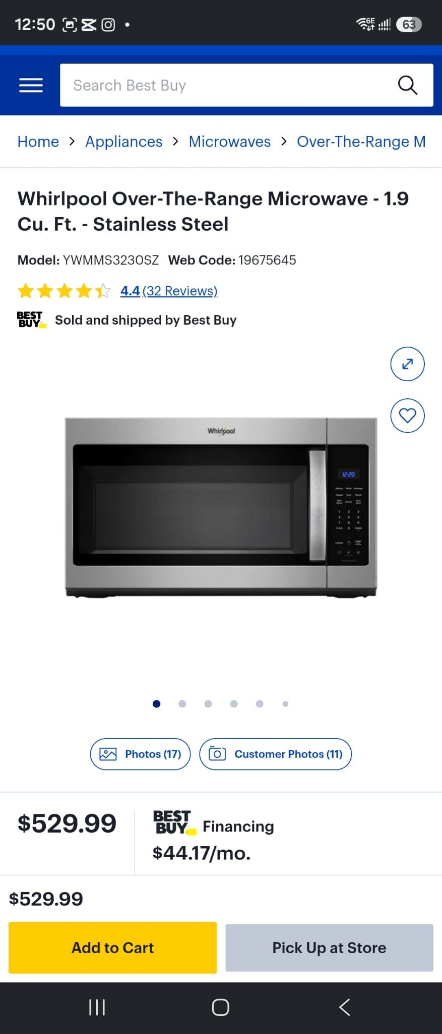 Whirlpool Stainless Steel Microwave — $300 - photo 2