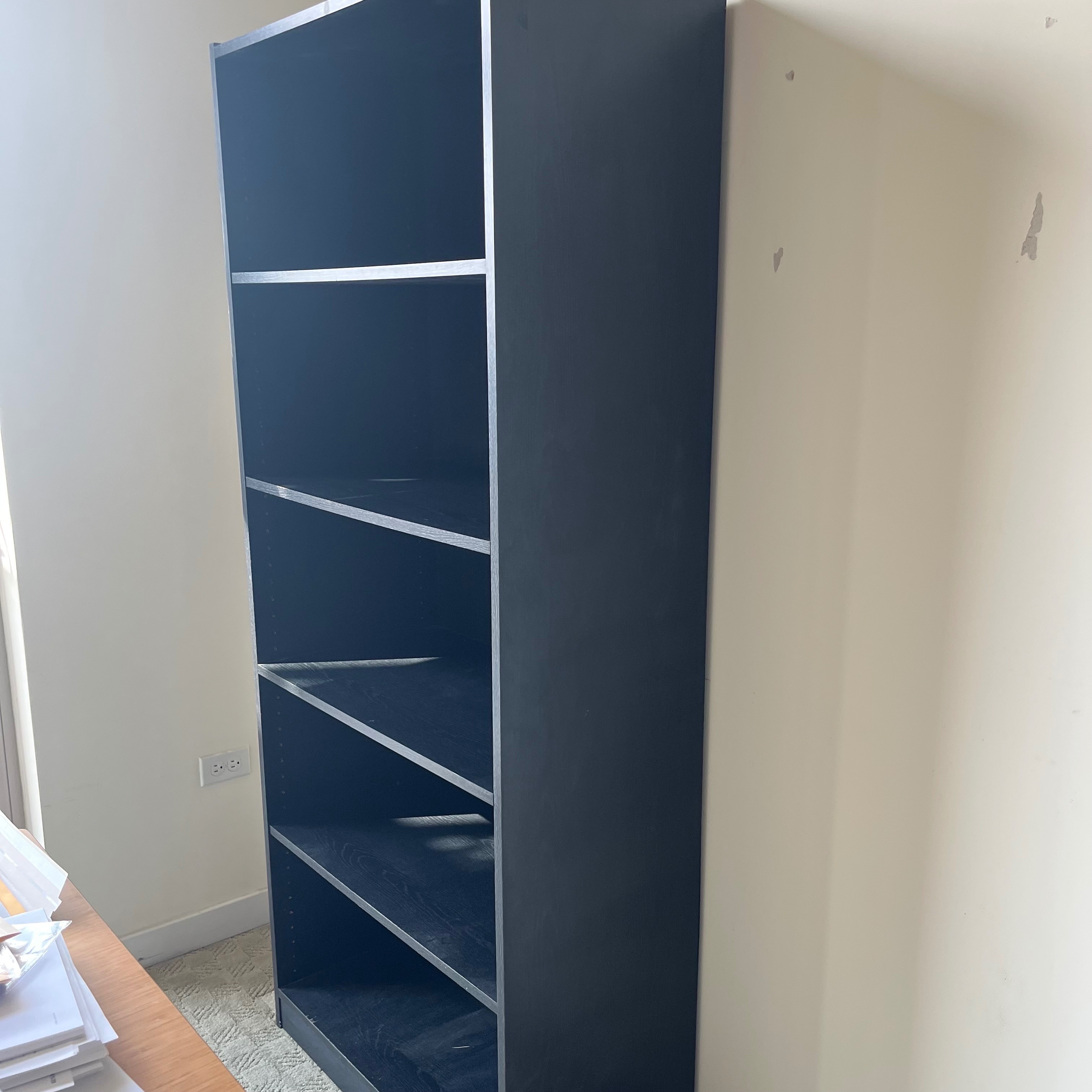 Tall Black Bookcase / Bookshelf - photo 3