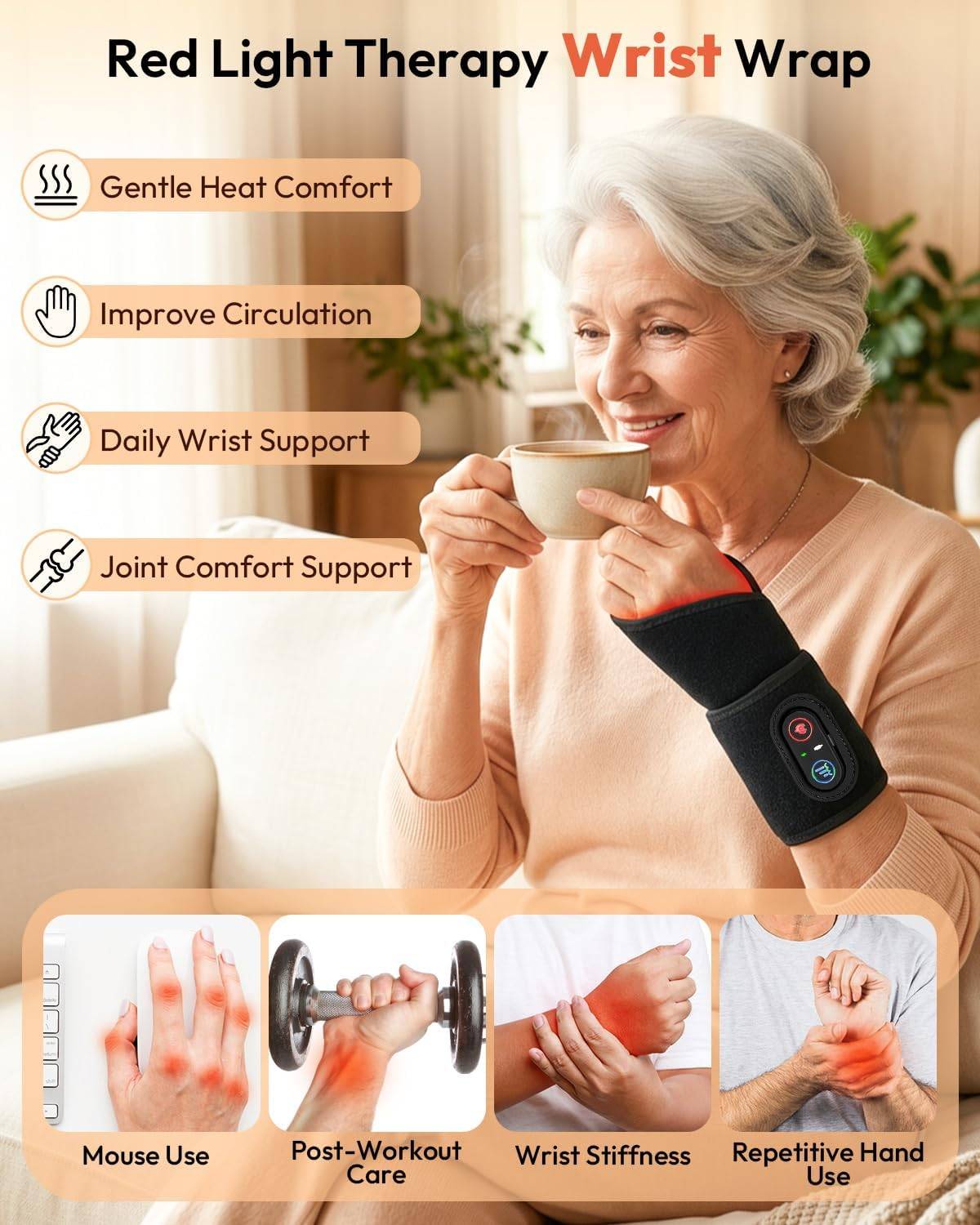 Red Light Therapy Wrist Wrap Belt - photo 2