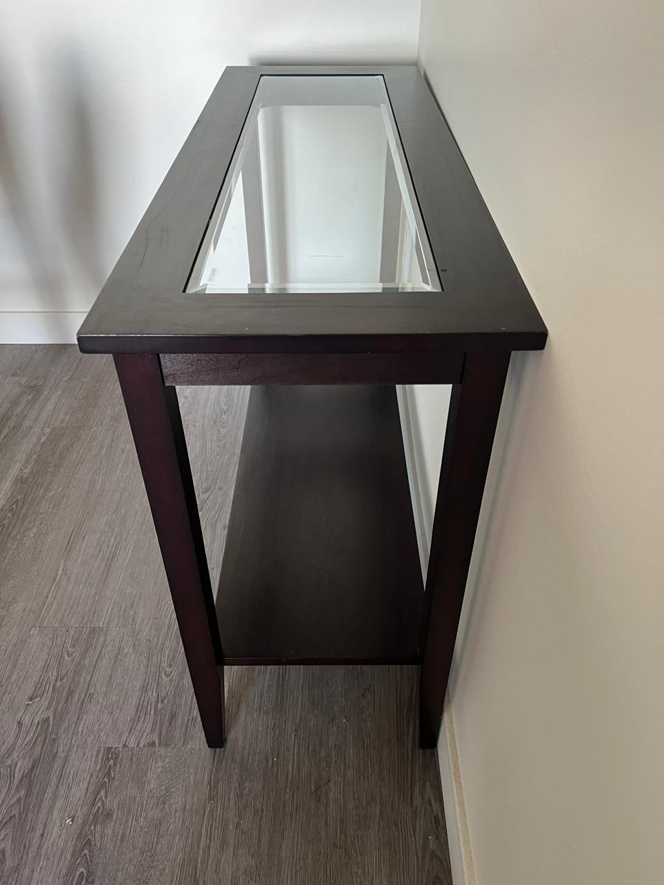 Console Table with Beveled Glass Top - photo 4