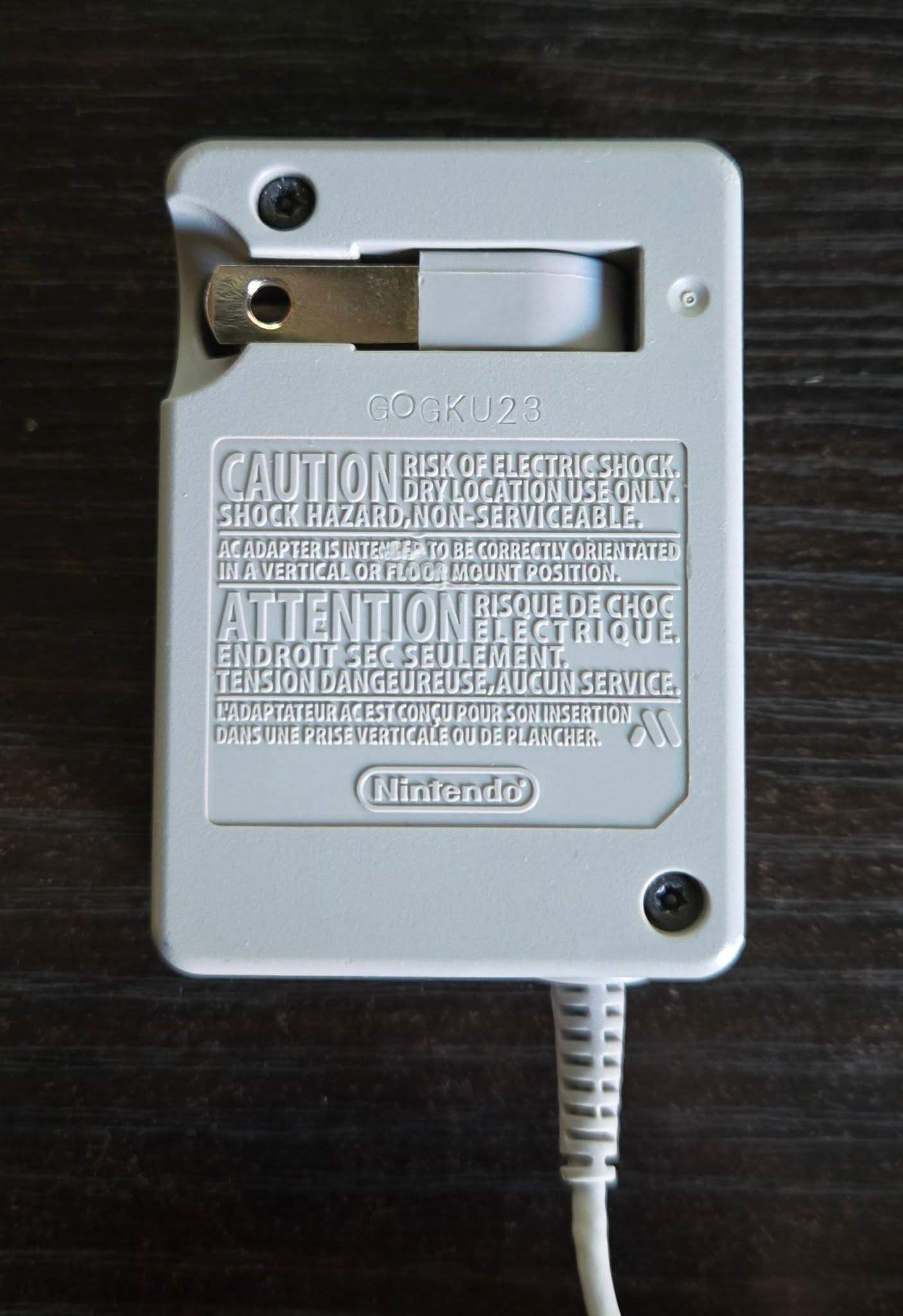 Original Nintendo 3DS XL Power Adapter Charger WAP-002 - photo 3