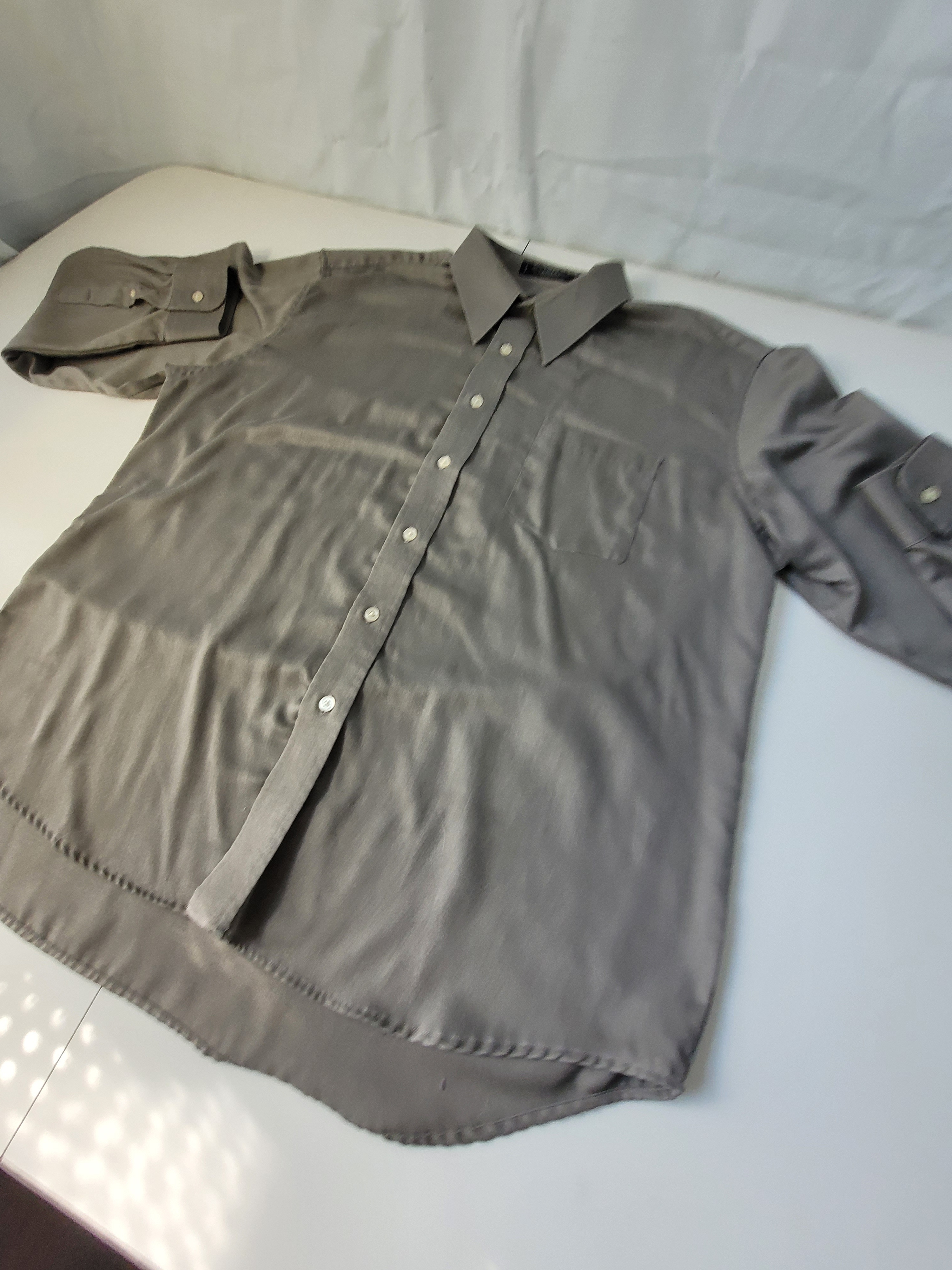 Geoffrey Beene Satinette Gray Dress Shirt 16.5 32/33 - photo 4