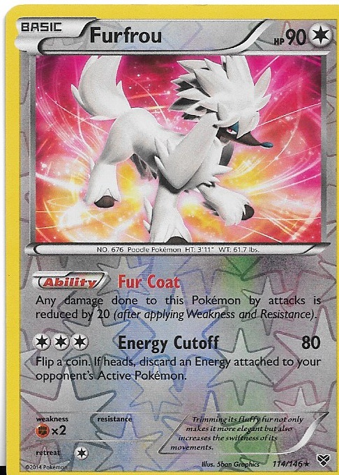 Pokemon Furfrou 114/146 XY Base Reverse Holo LP