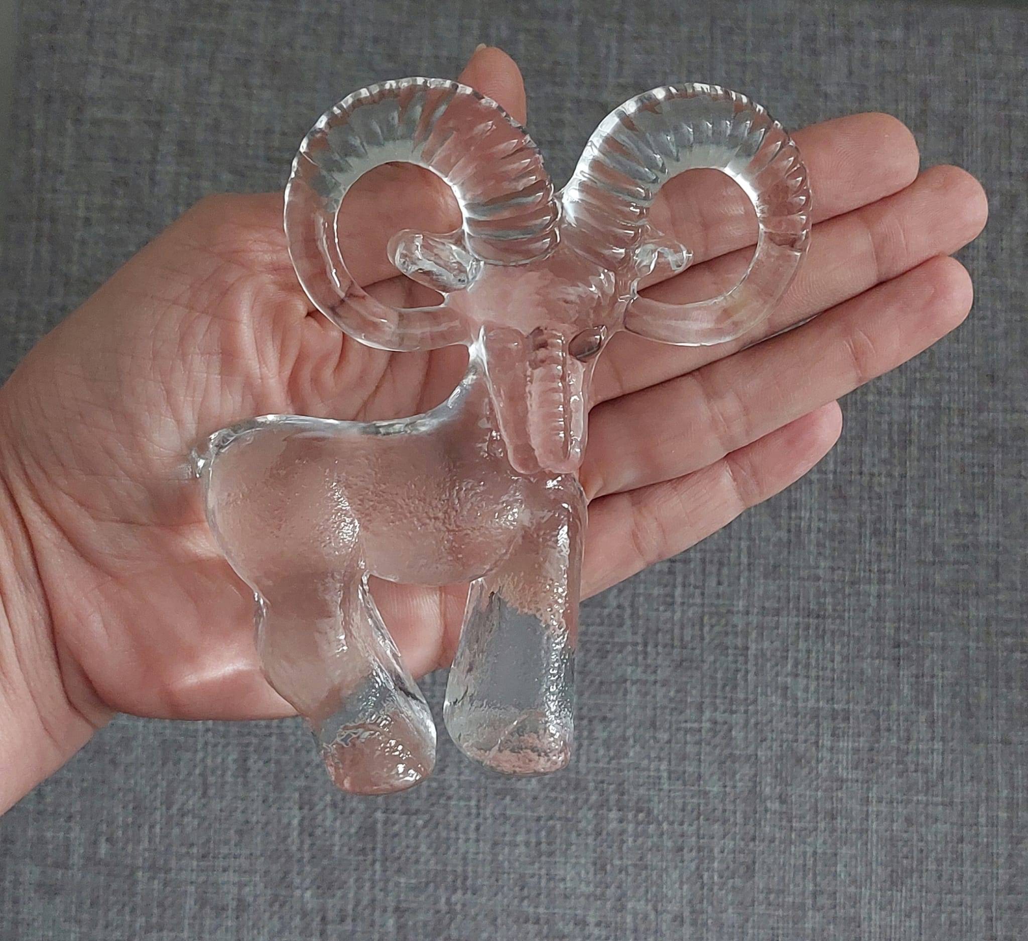 Vintage Kosta Boda Glass Ram Figurine – Zoo Series by B. Vallien - photo 4