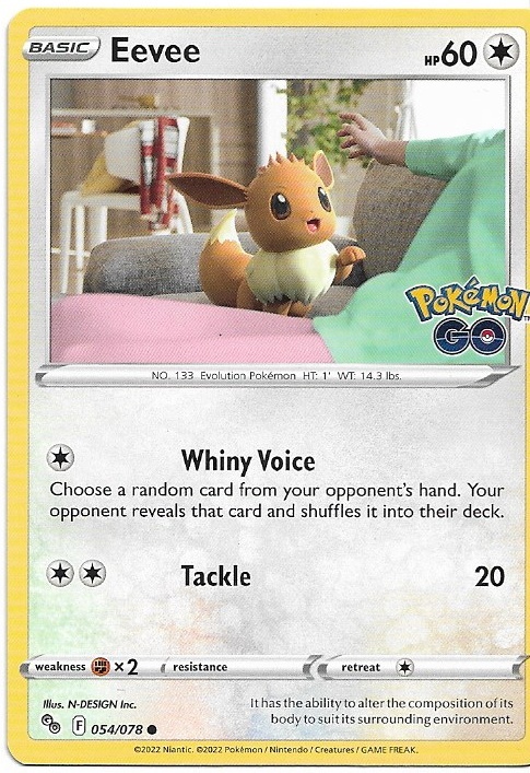 Pokemon Eevee 054/078 Pokemon GO Non-Holo HP