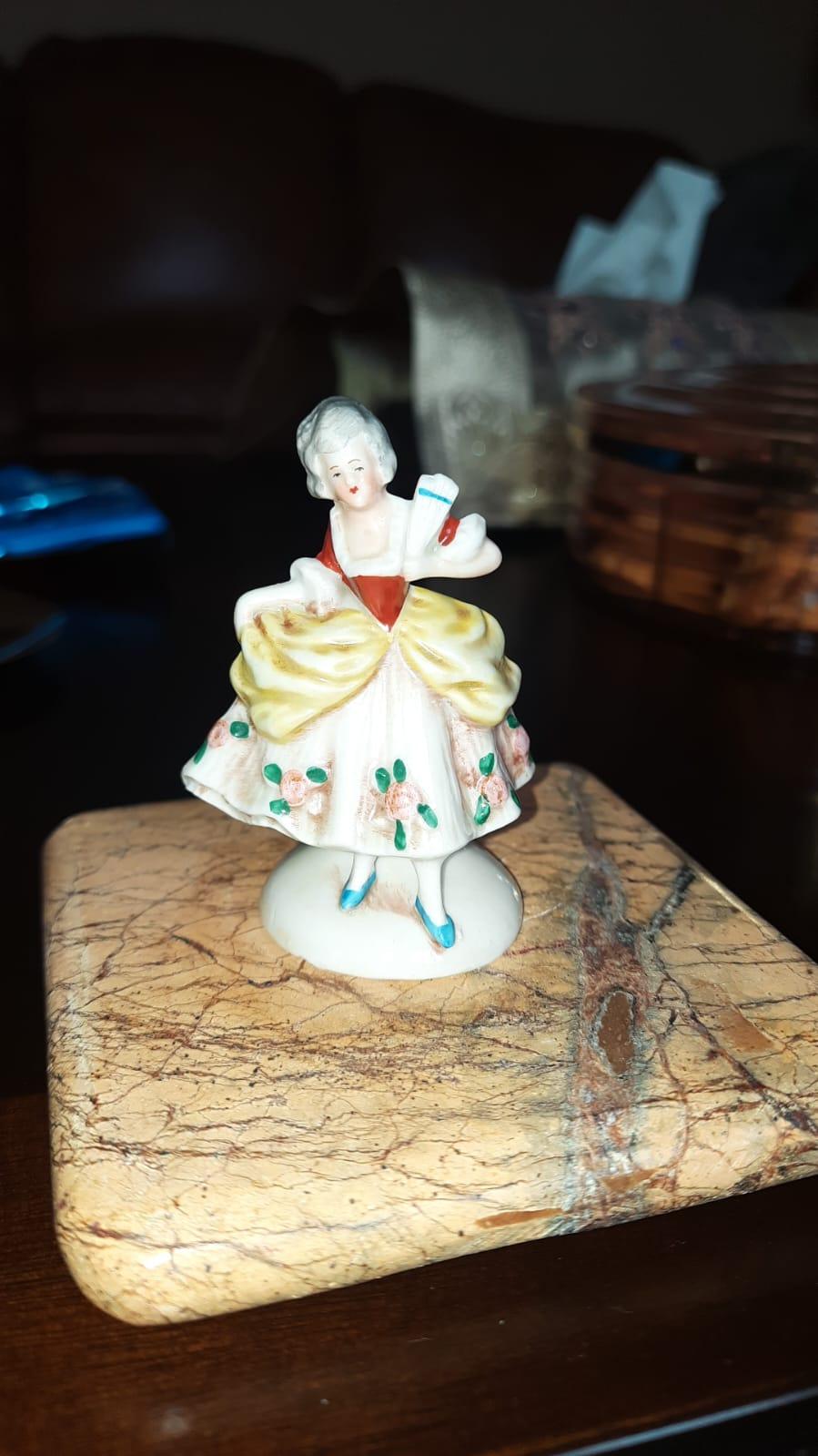 Vintage Miniature Porcelain Victorian Lady Figurine