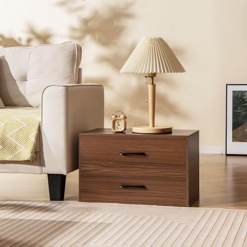 Walnut 2-Drawer Lateral Cabinet / Nightstand - Like New - photo 5