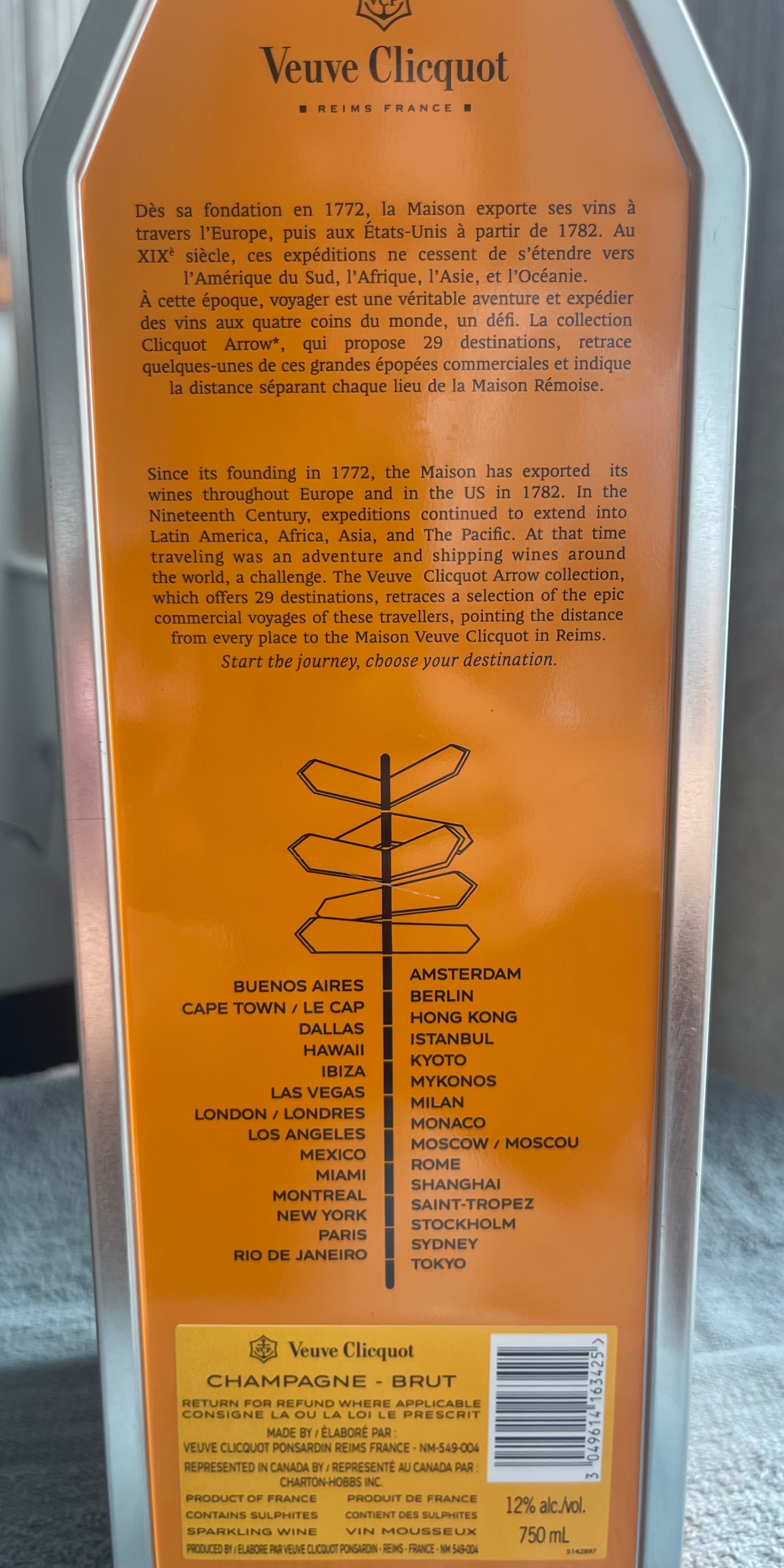 Ultra-Rare Veuve Clicquot "Vimy Oaks" Metal Arrow Box - photo 4